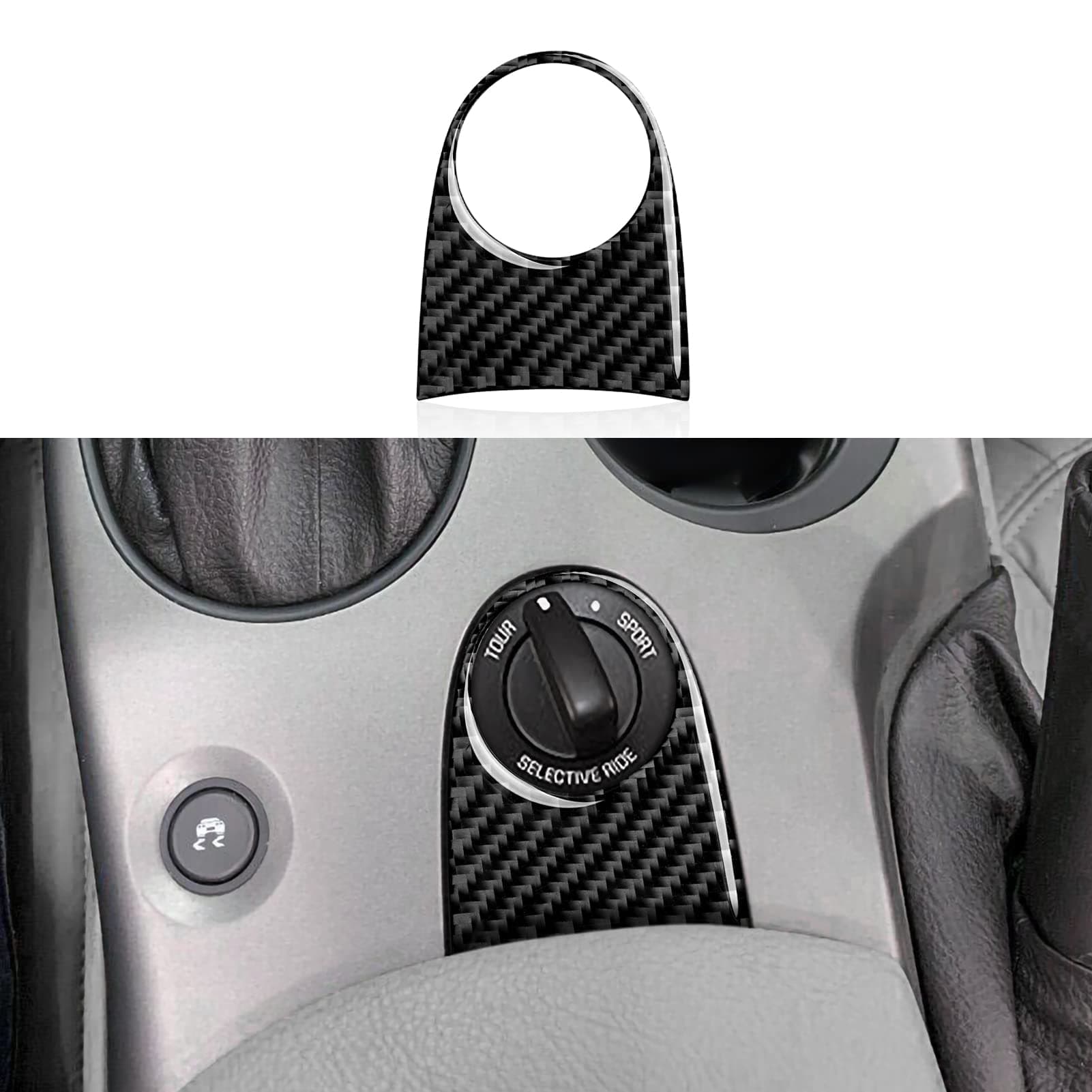 MYDDL Car Gear Shift Panel Sticker Decal Carbon Fiber Interior Trim Cover for Chevrolet Corvette C6 Z06 2005 2006 2007 2008 2009 2010 2011 2012 2013 Accessories