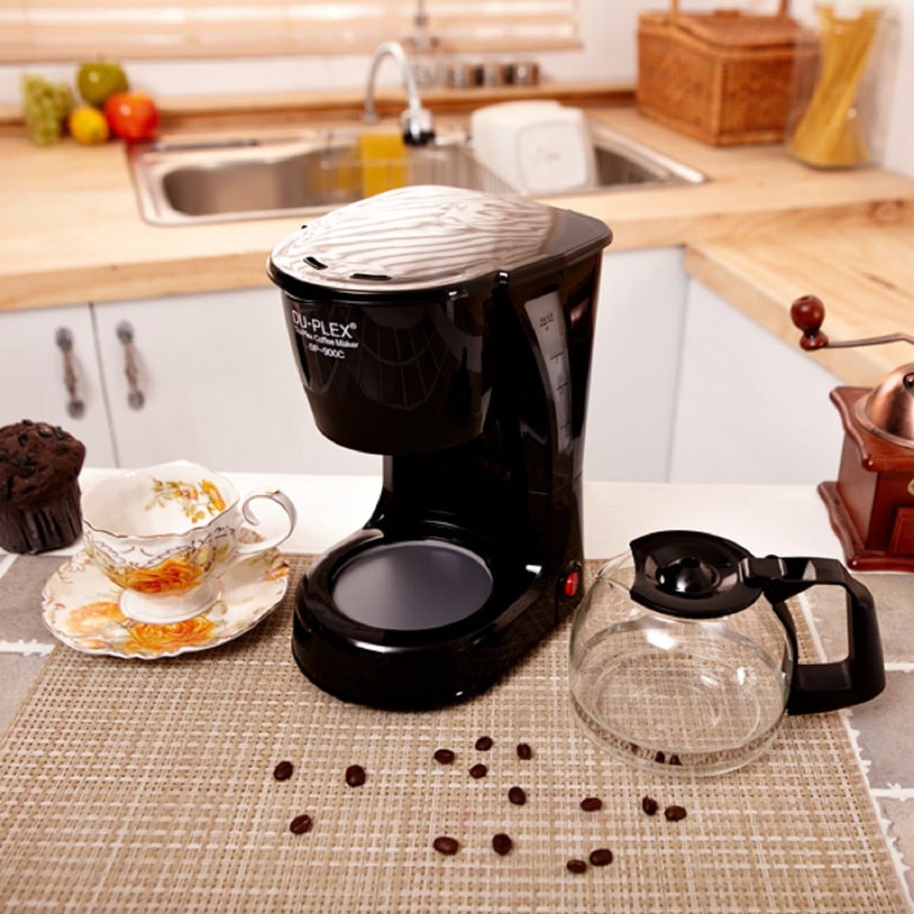 Duplex Automatic Coffee Maker Permanent Fiber Filter 20 oz 4 Cup Auto Shut Off