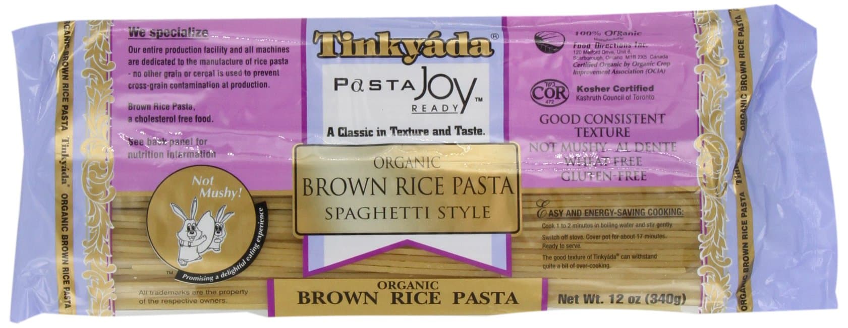 Brown Rice Pasta, Spaghetti, Organic, 12-Ounce (Pack of 6)