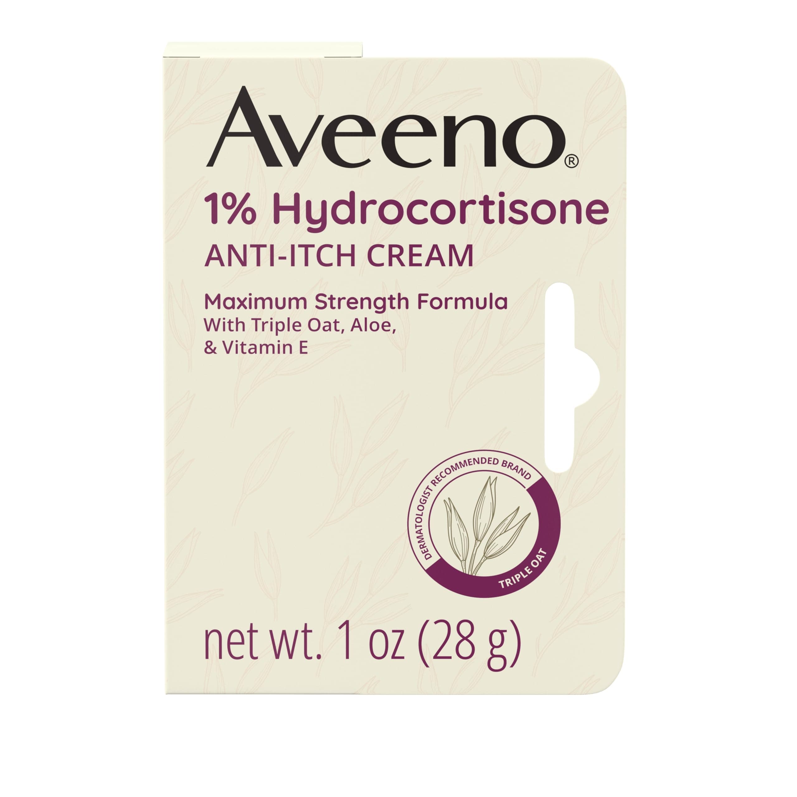 Aveeno, Active Naturals,1% Hydrocortisone, Anti-Itch Cream,1oz (28g)