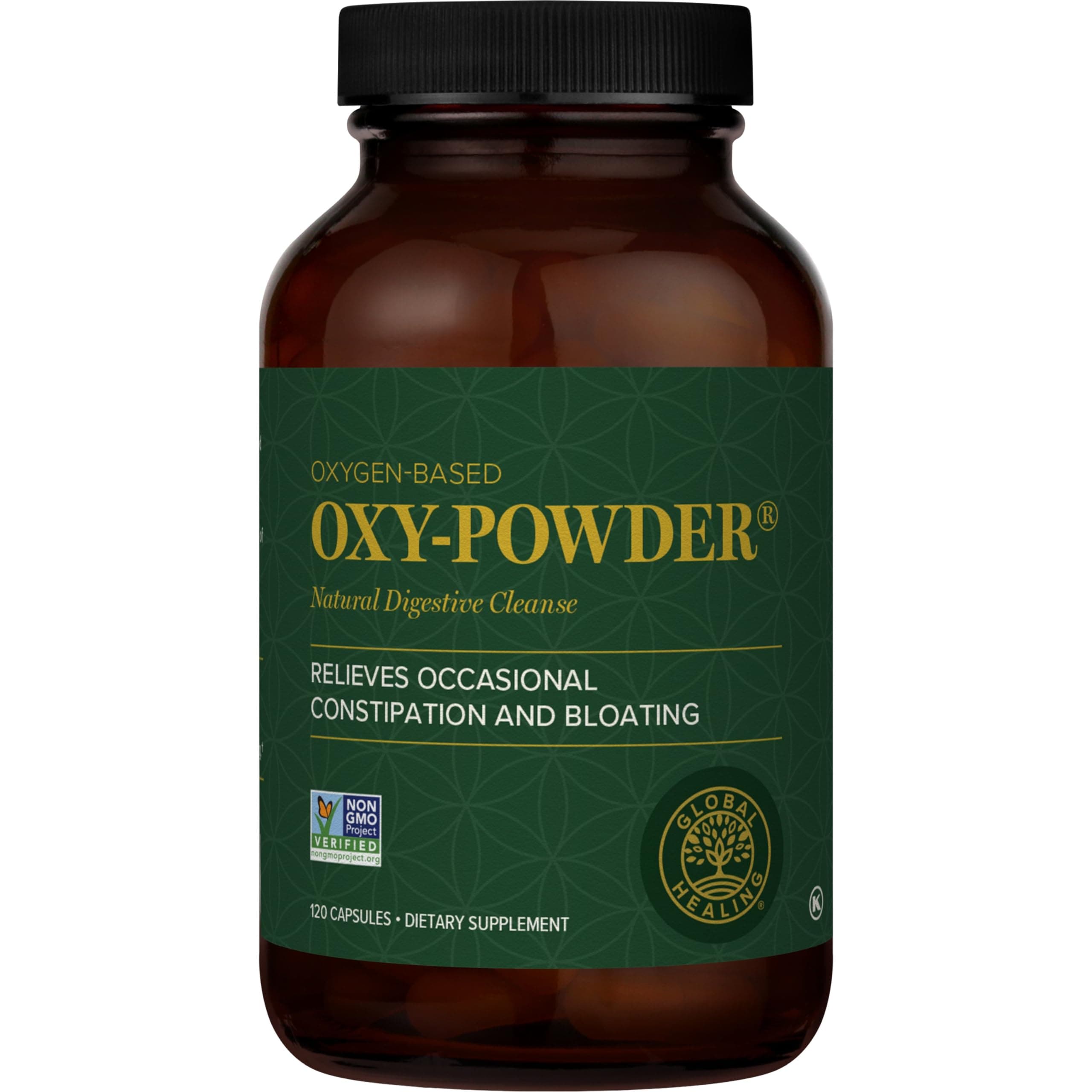 Global Healing Center Oxy-Powder Oxygen Based Safe and Natural Colon Cleanser and Relief from Occasional Constipation (120 Capsules)