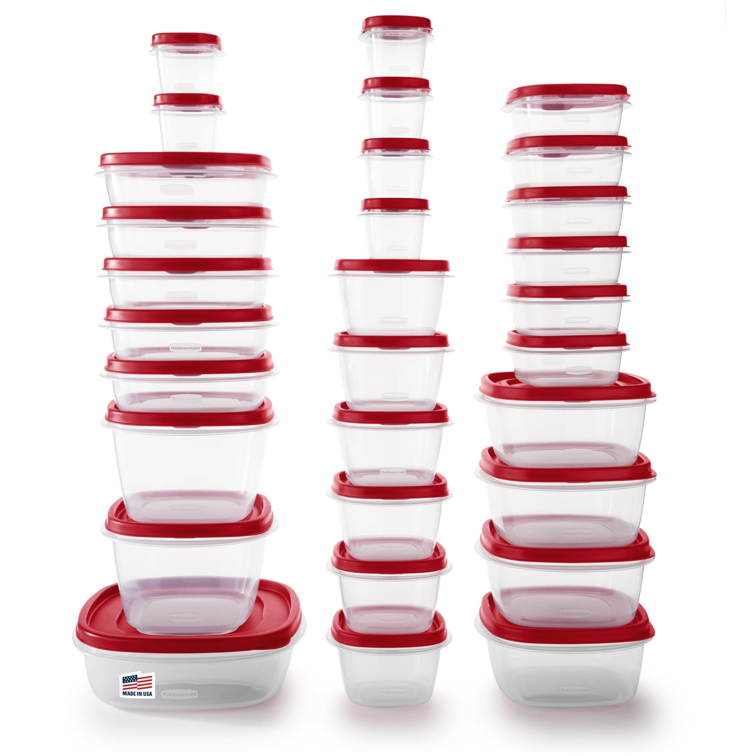 60-Piece Food Storage Containers with Lids, Microwave and Dishwasher Safe, Red Color, Ideal for Meal Prep and Pantry Storage