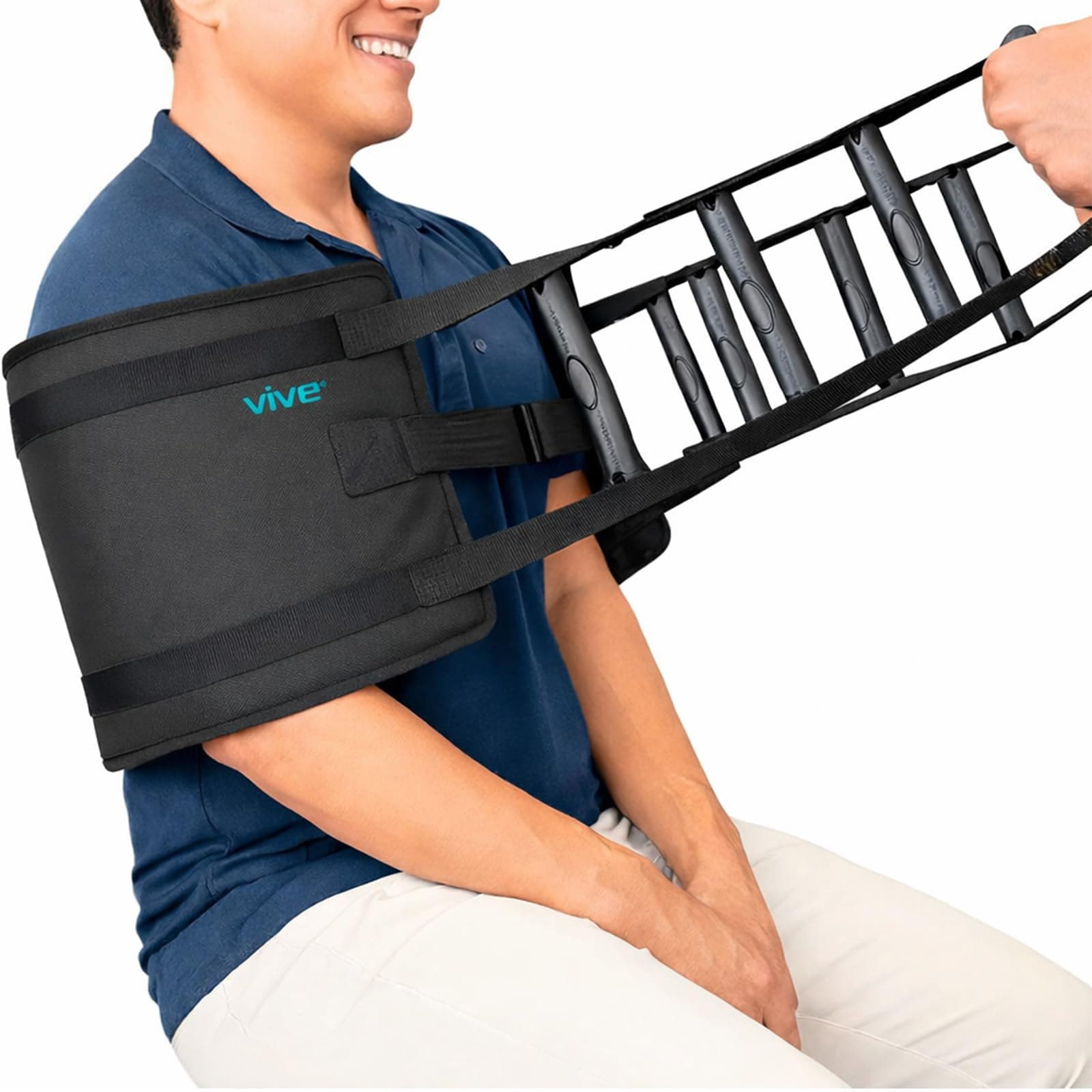Vive Transfer Sling - Padded Assist Gait Belt - Heavy Duty Patient Lift with Straps - Mobility Standing and Lifting Aid for Disabled, Elderly, Seniors, Injured - Safely Move from Bed and Wheelchair