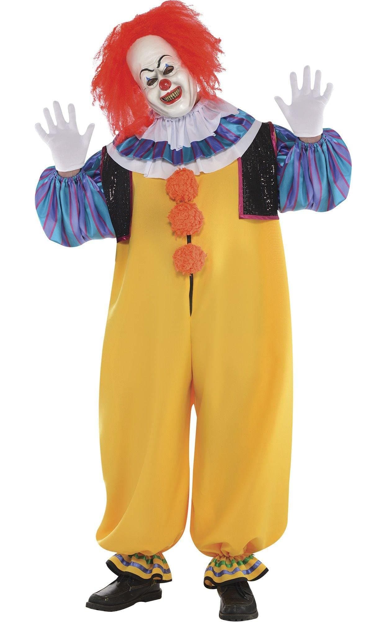 SUIT YOURSELF Pennywise Halloween Costume for Adults, Stephen King’s IT, Plus Size, Includes Collar, Gloves and Mask Multicolor