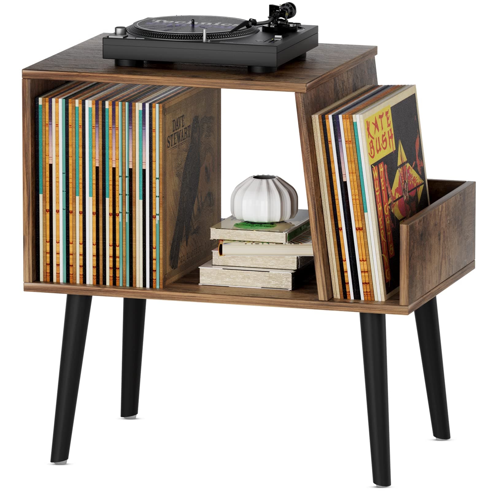 Record Player Stand, Record Player Table Turntable Stand, Vinyl Record Storage Multifunctional Bookcase for Albums LP