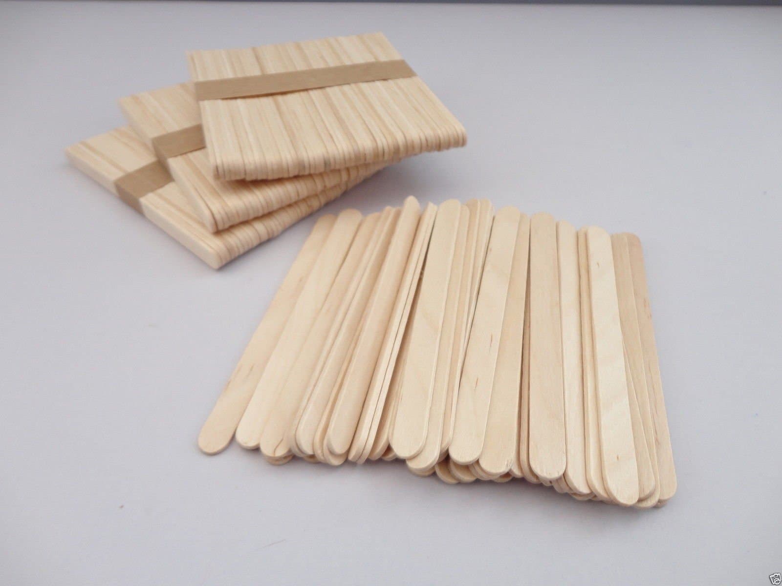 50/100/200/500 Natural Wooden Lollipop Ice Lolly Sticks Kids Arts Craft Models - Pack Size: 50