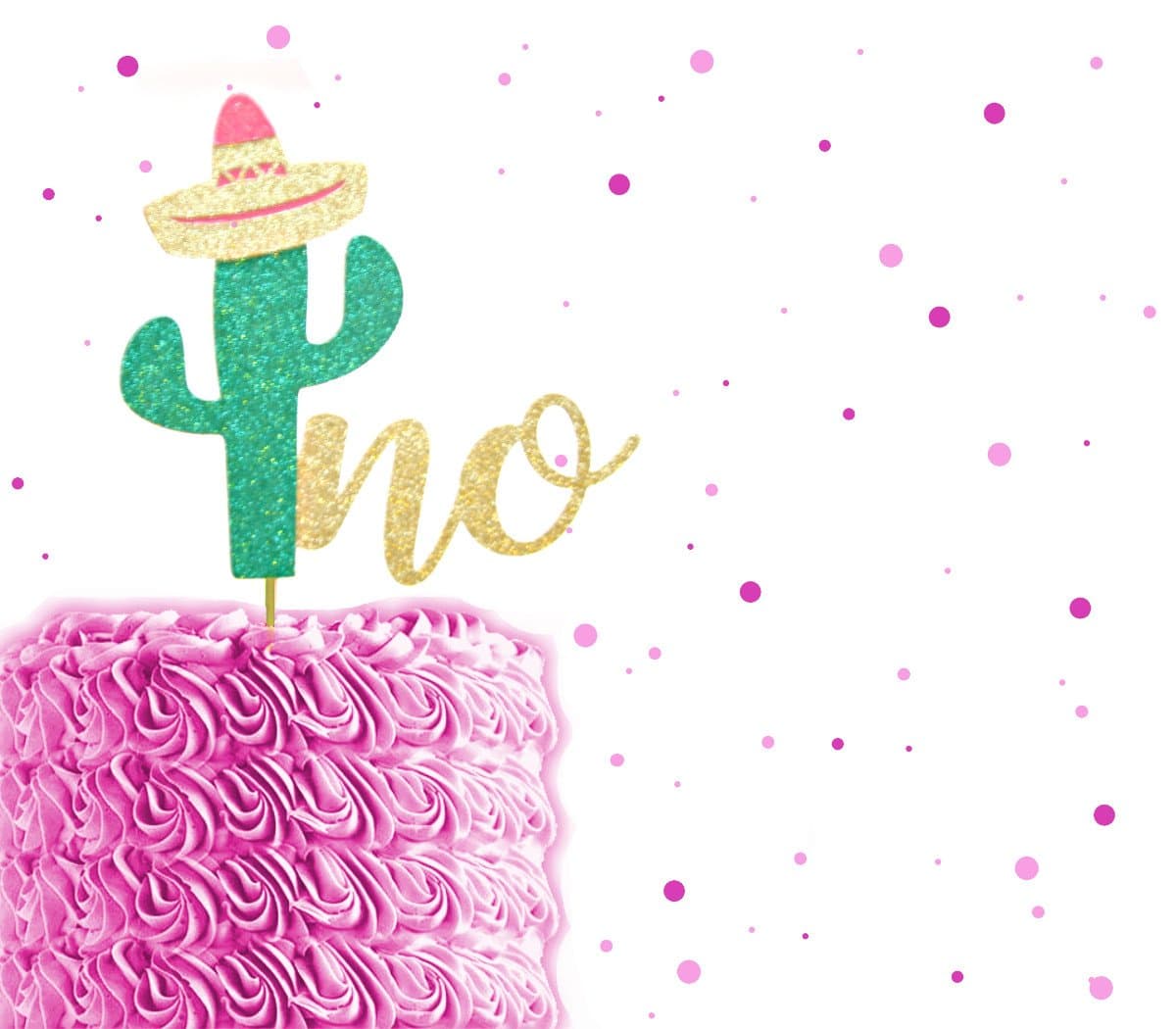 Glitter Fiesta Uno Cake Topper, One Cake Topper, Fiesta Cake Topper, Cactus Birthday, Tropical Birthday, Cinco de Mayo