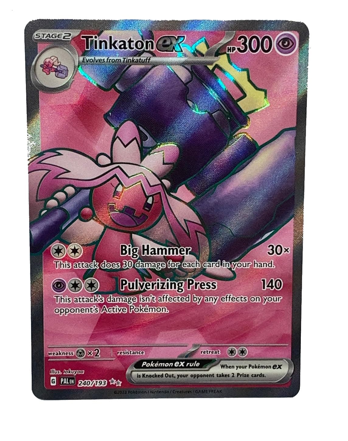 Pokemon - Tinkaton ex 240/193 - Paldea Evolved - Full Art Ultra Rare