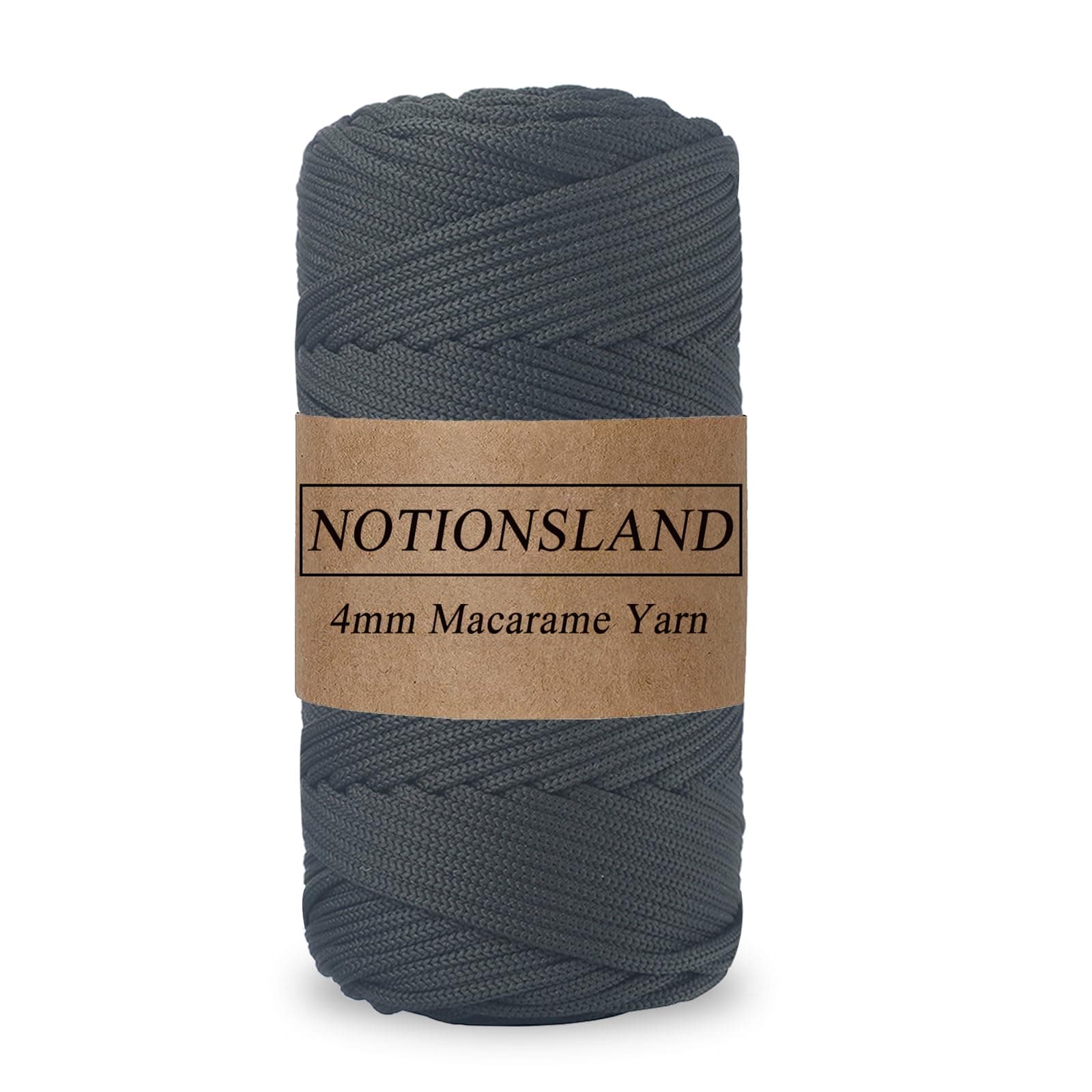 NOTIONSLAND 4MM Polyester Cord, 150 Meters Polyester Braided Cord, Macrame Cord Polyester Crochet Yarn, Elastic Yarn, Polyester Yarn for Crochet Basket, Bags, DIY Crafts, Home Decoration