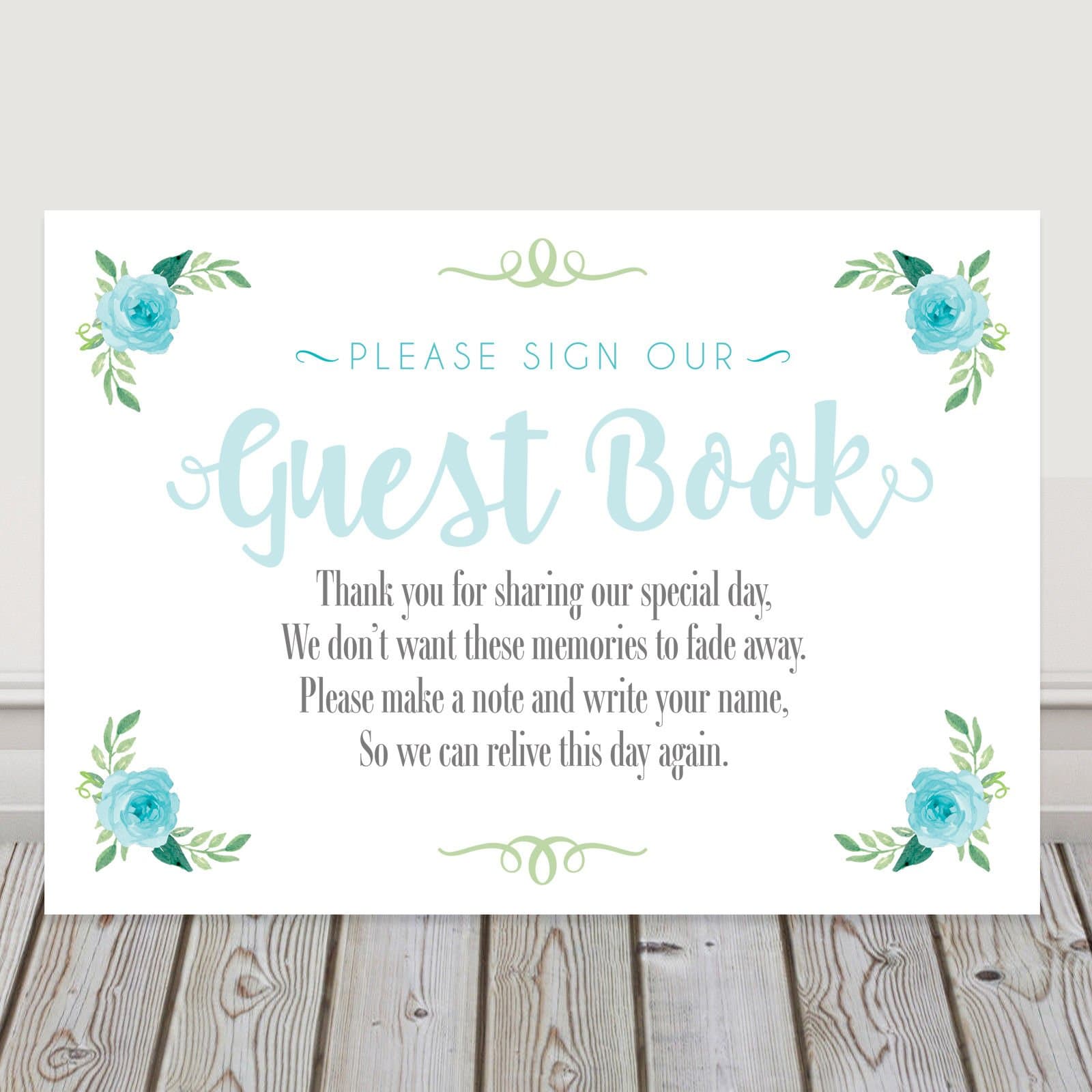 Purple Scrunch Pretty Wedding Wishing Tree or Guest Book Table Sign Available In A Range Of Pastel Colours (Light Blue (LB1))