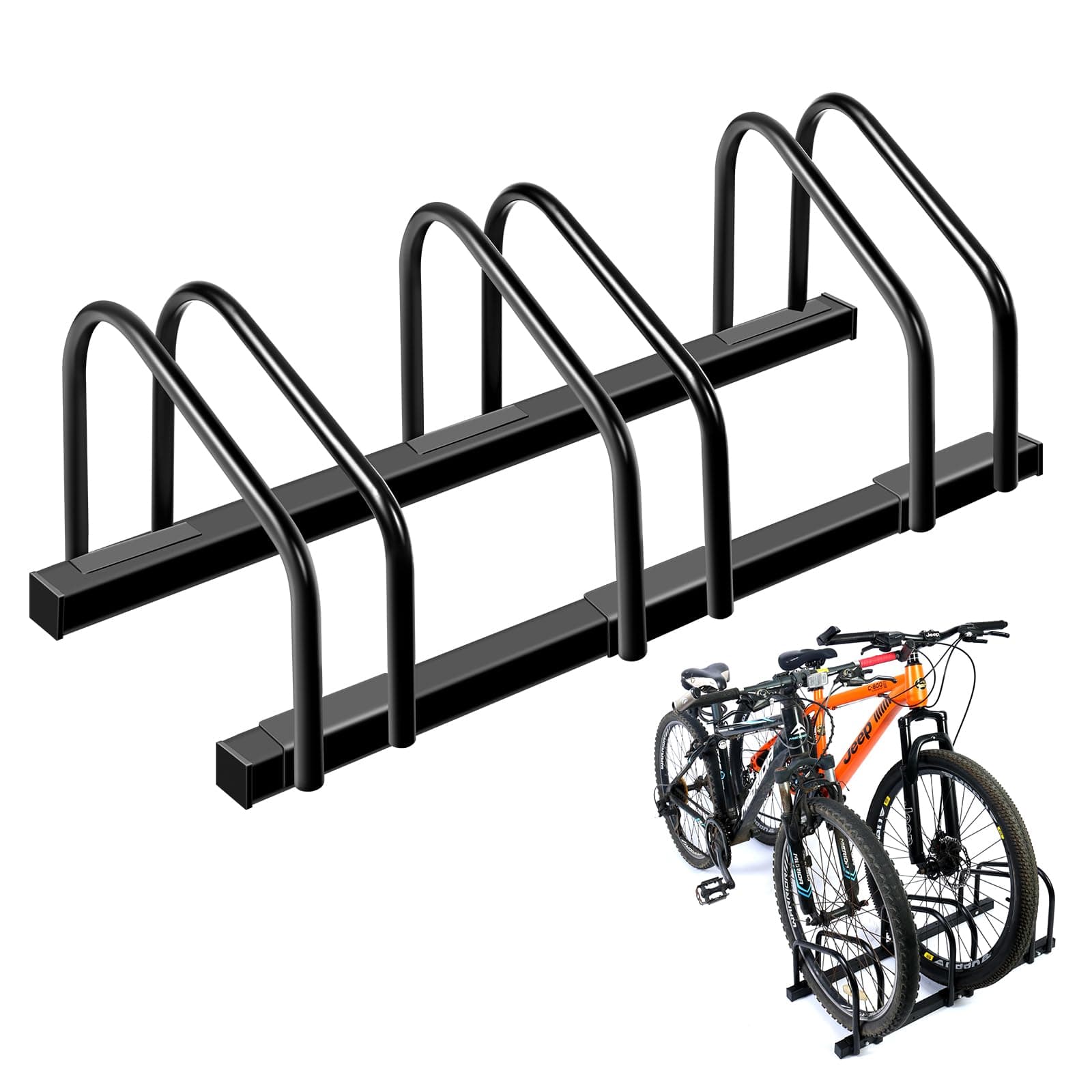 Bike Floor Rack Bike Floor Parking Bicycle Parking Rack Bike Storage Stand Bike Floor Stand Bicycle Storage Organizer for Mountain Bike, Road Bike Fit 22-28" Wheel Stand Tire Width 2.2"