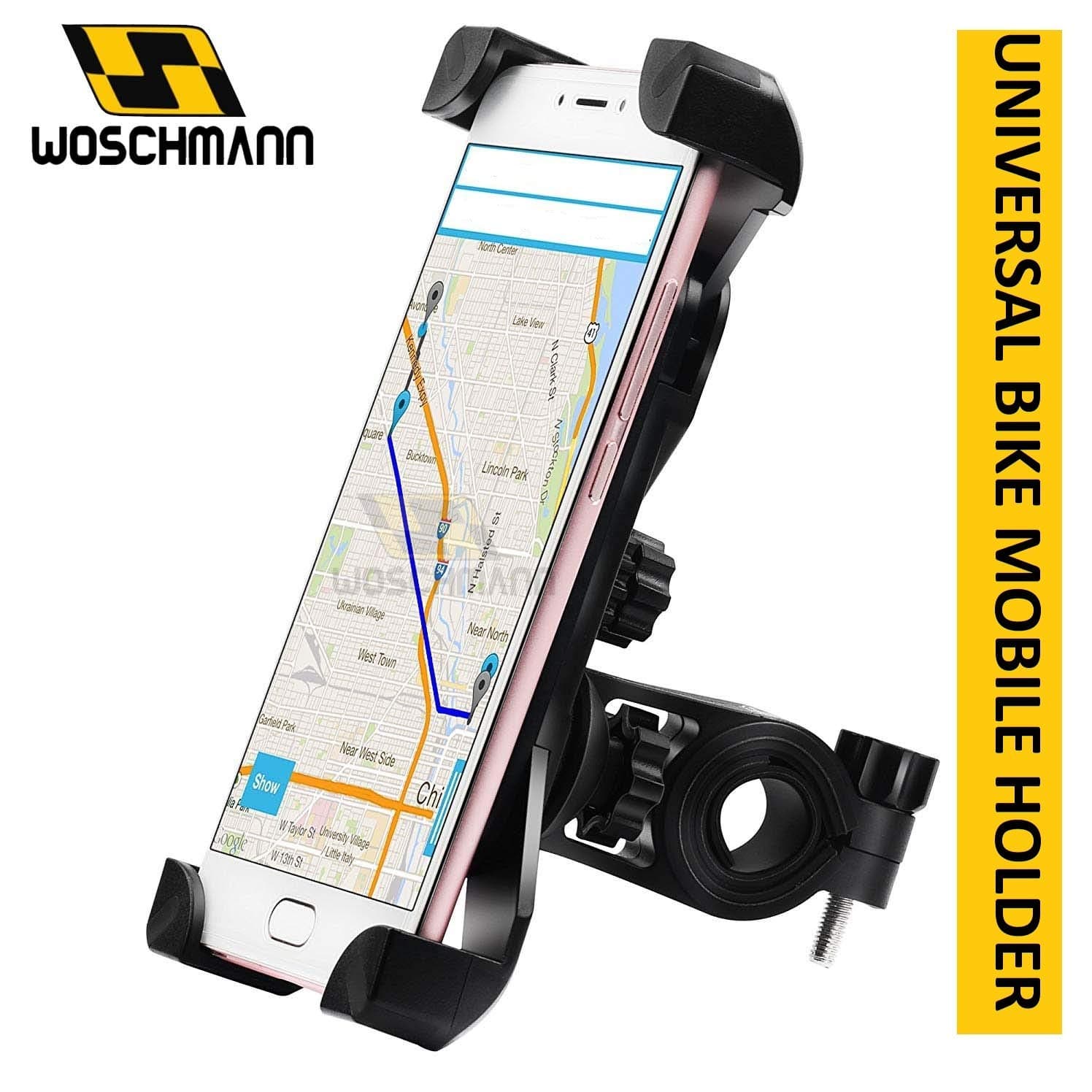 Woschmann - Universal Adjustable Mobile Phone Holder for Bicycle Motorcycle Compatible with All Smart Phones (Mix Color)