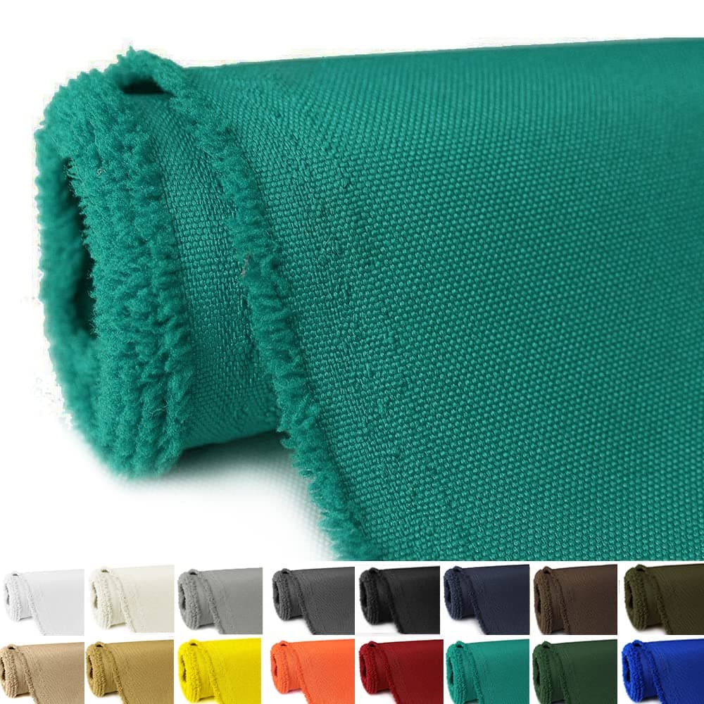 Waterproof Canvas Fabric by The Yard 58" 600D Upholstery Polyester Material Indoor Outdoor Water Resistant Fabric for Chair Cushion Furniture Cover Sewing DIY Cloth, 1 Yard Teal