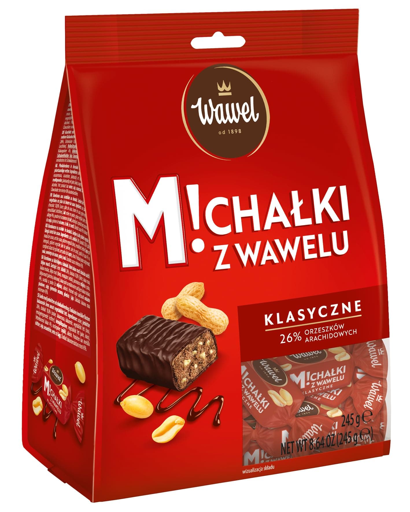 Wawel Michalki z Wawelu Chocolate Coated Peanut Candies 245g