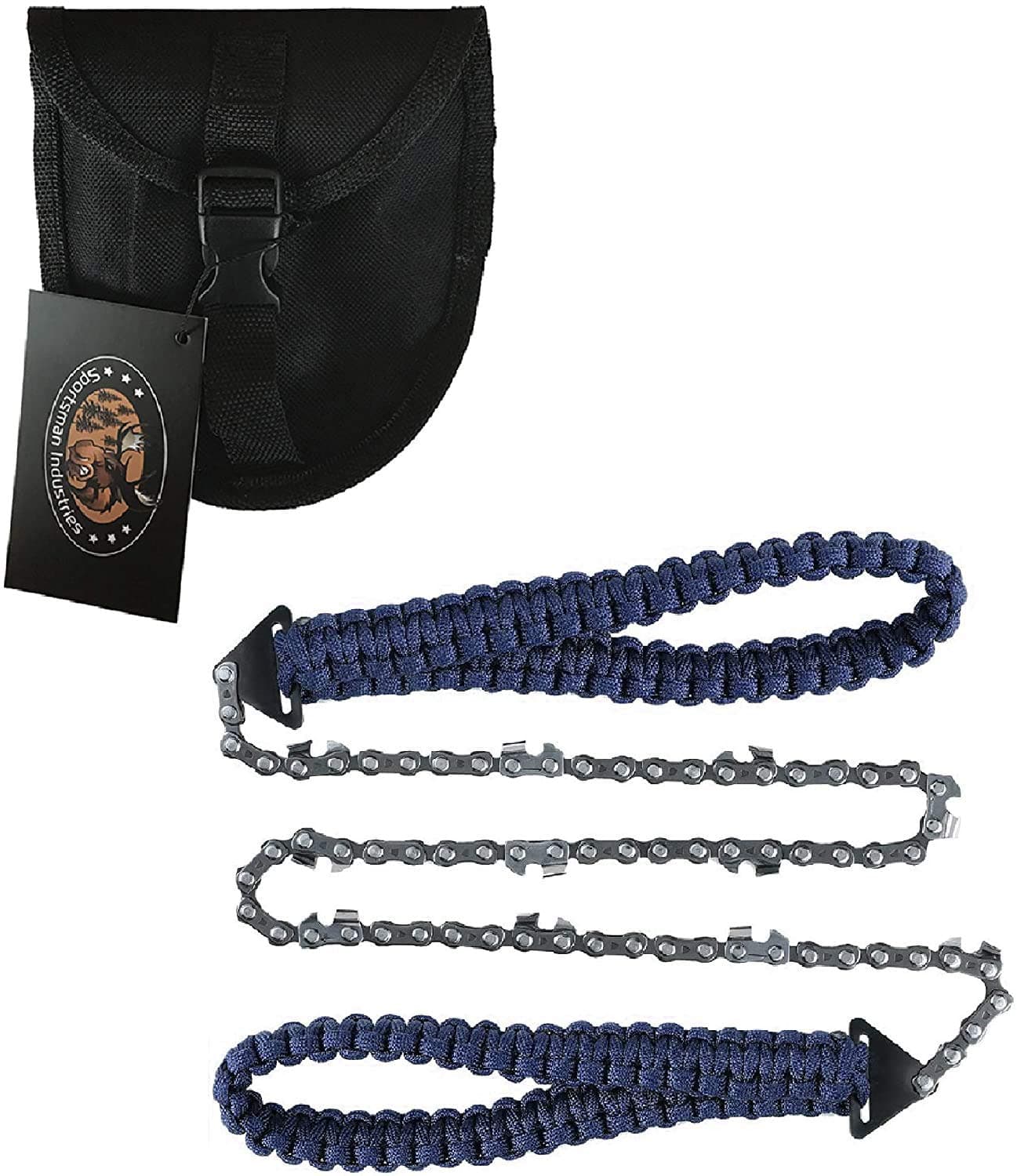 Paracord Pocket Chainsaw 36 Inch Long Chain. Best Compact Folding Hand Saw Tool for Survival Gear, Camping, Hunting, Tree Cutting or Emergency Kit. Replaces Your Pruning & Pole Saw