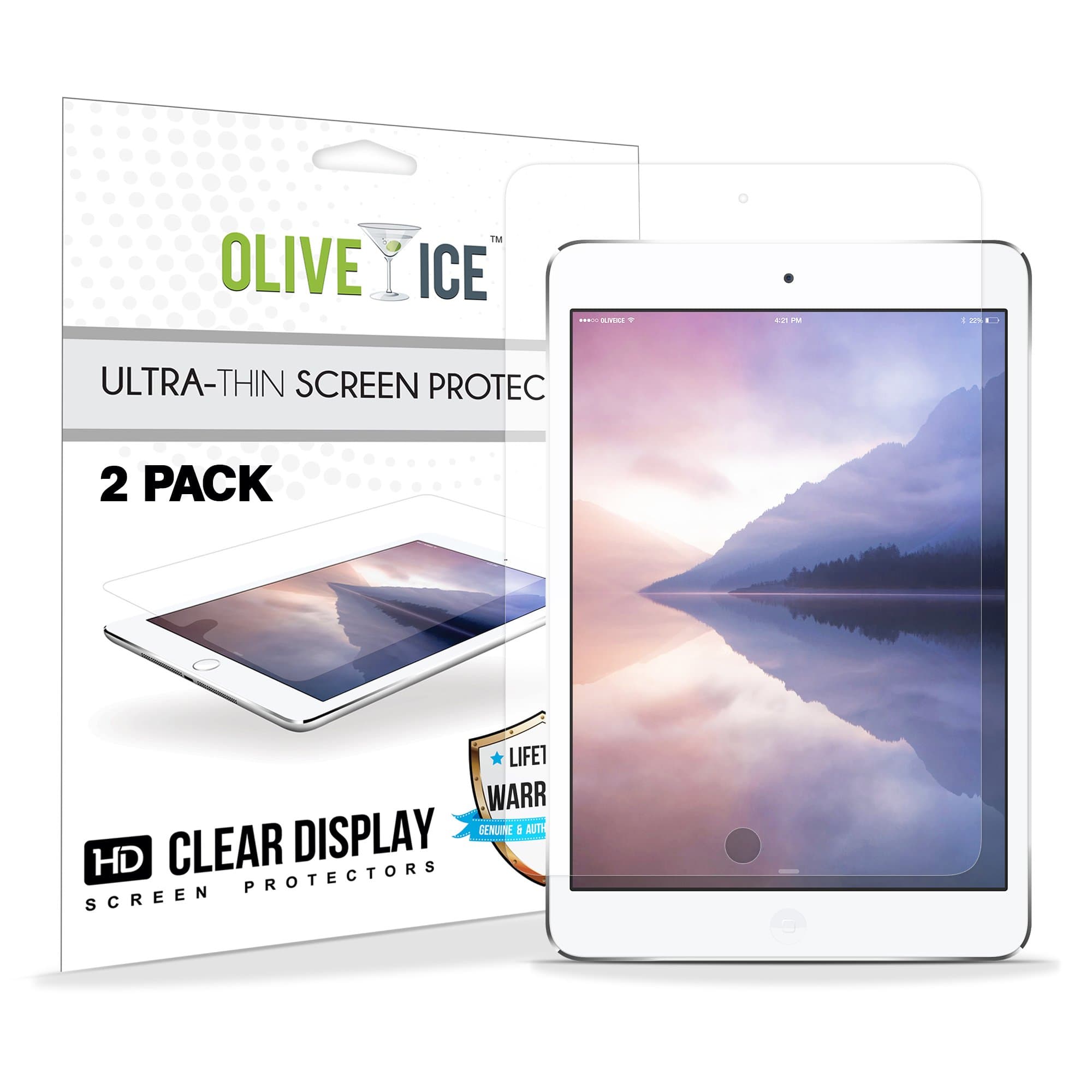 OliveIce iPad Mini 3 Screen Protector, Premium Edge to Edge Anti glare Matte Anti-fingerprint Bubble Free Film Screen Protector for iPad Mini 1/iPad Mini 2/iPad Mini 3- [2 Pack]