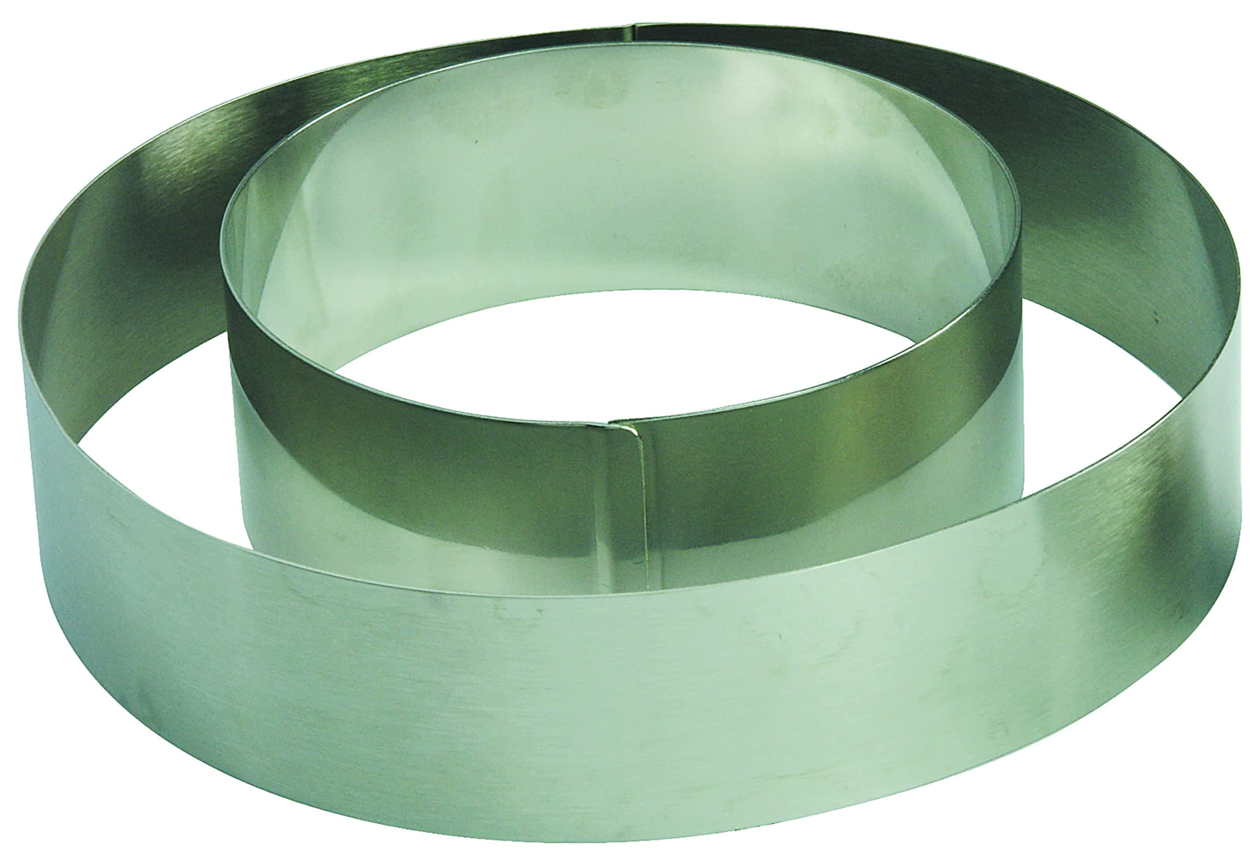 KMW 7-Inch Cake Ring Set | 2-Piece Adjustable Cake Moulds | Professional Quality Stainless Steel | 2" Height for Precision Baking