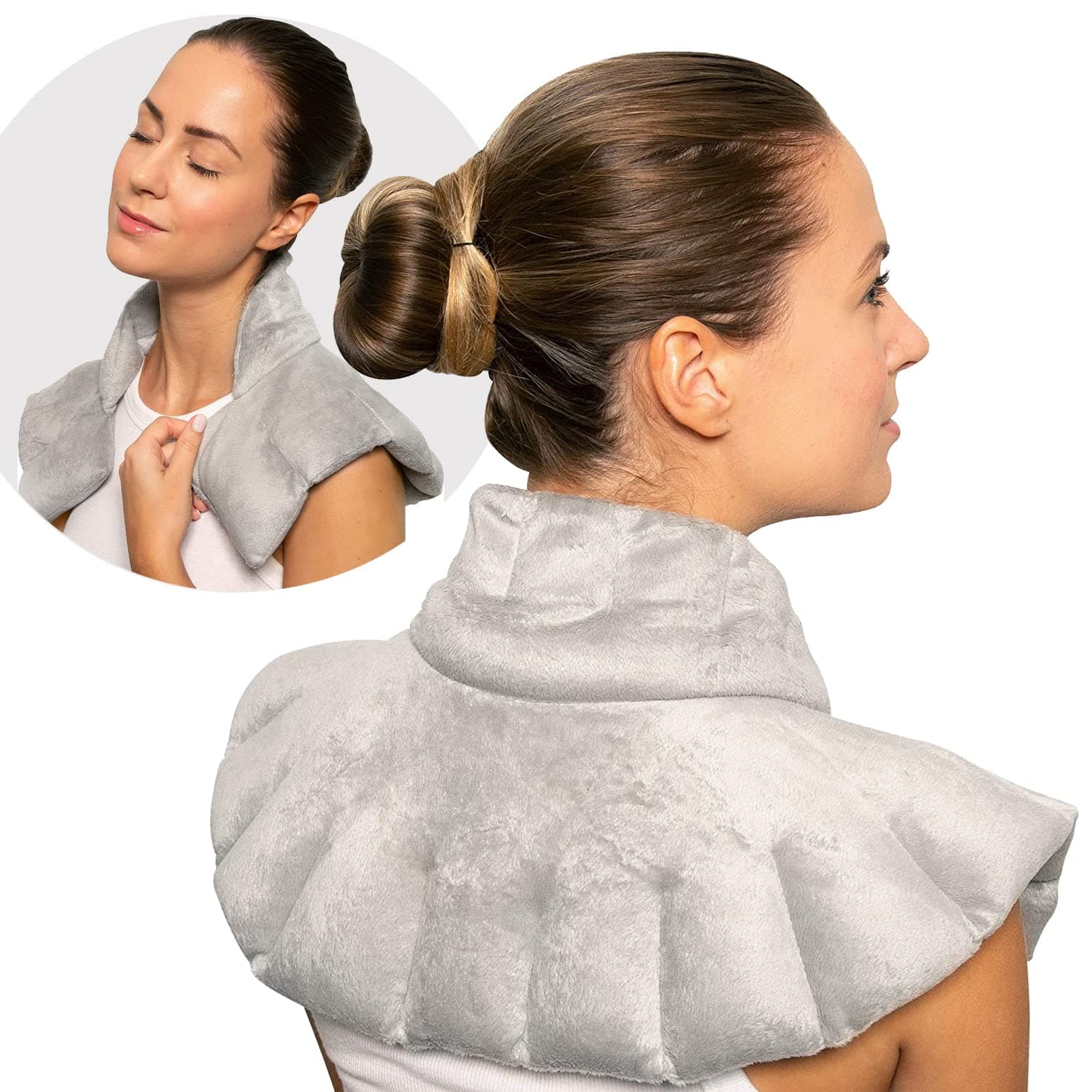 Bed Buddy Microwavable Heating Pad and Cooling Neck Wrap, Comfort Wrap for Neck and Shoulders, Microwavable for Moist Heat Therapy and Freezable for Cooling Therapy, Lavender & Rose Aromatherapy