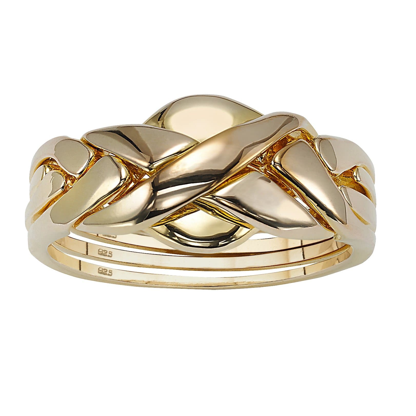 18k Gold over .925 Sterling Silver Puzzle Ring