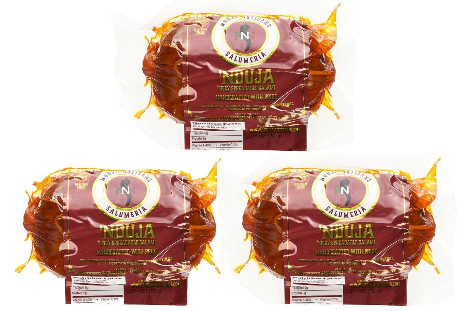 NDUJA ARTISANS Spreadable Salami Spicy , 6 OZ (Pack - 3)