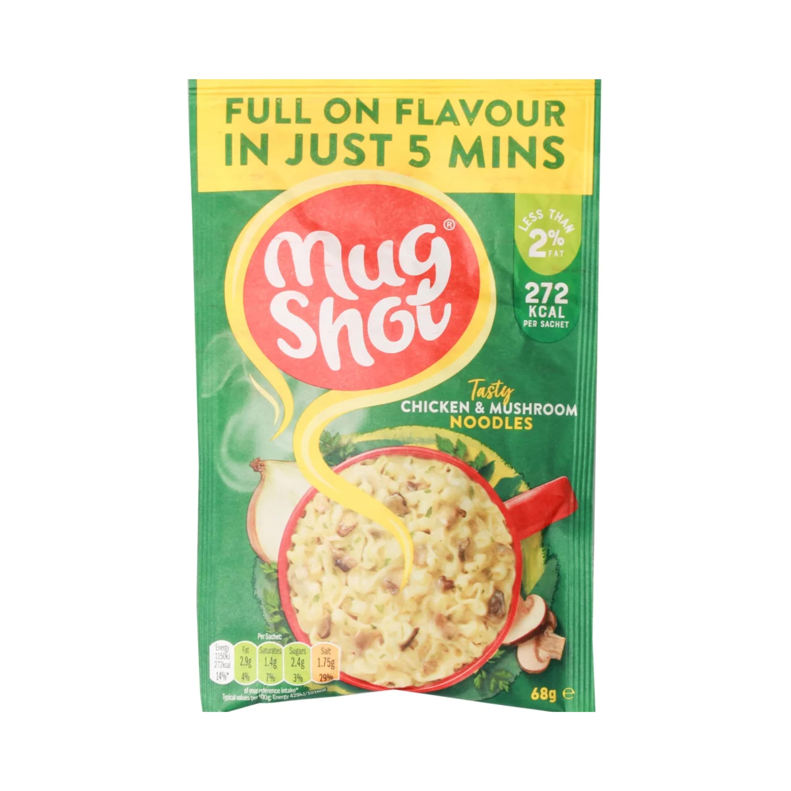 Mug Shot Chicken and Mushroom Noodles Sachets, 68 g (Pack of 10)