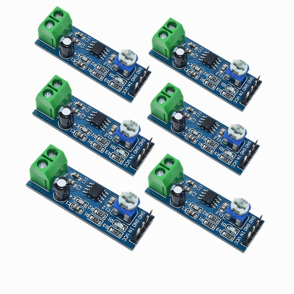 6pcs Audio Power Amplifier Module, Amplifier Board, Mini LM386 200 Times Gain 10K Solo Mono AMP Circuit Mini Guitar AMPS 200 Times 5V-12V Input 10K Adjustable Resistance