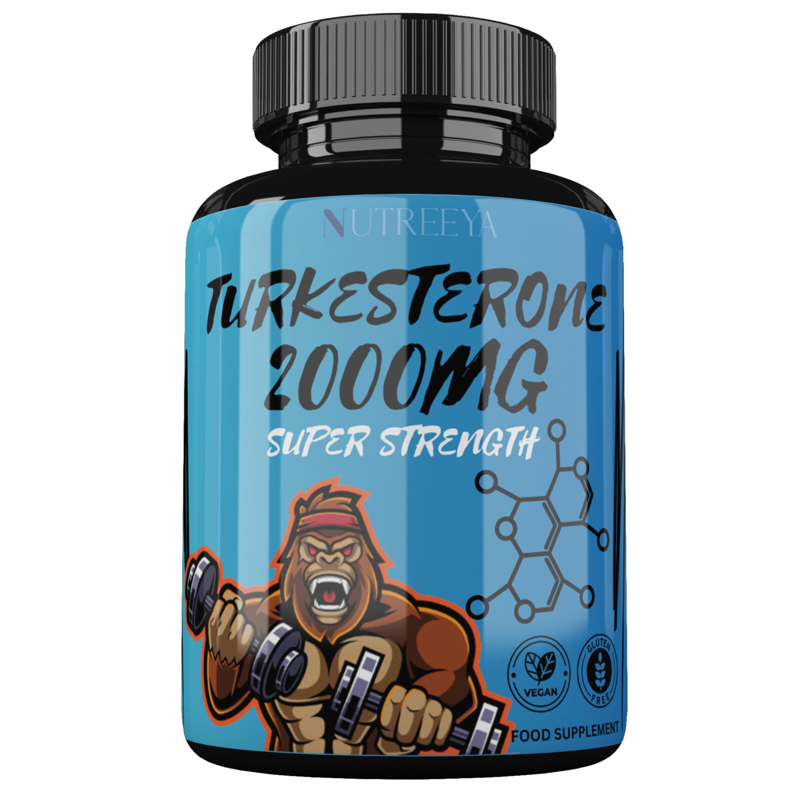 Turkesterone 2000mg Ajuga Turkestania Extract High Strength Turkesterone Supplement UK Made, Vegan, Non GMO (90)