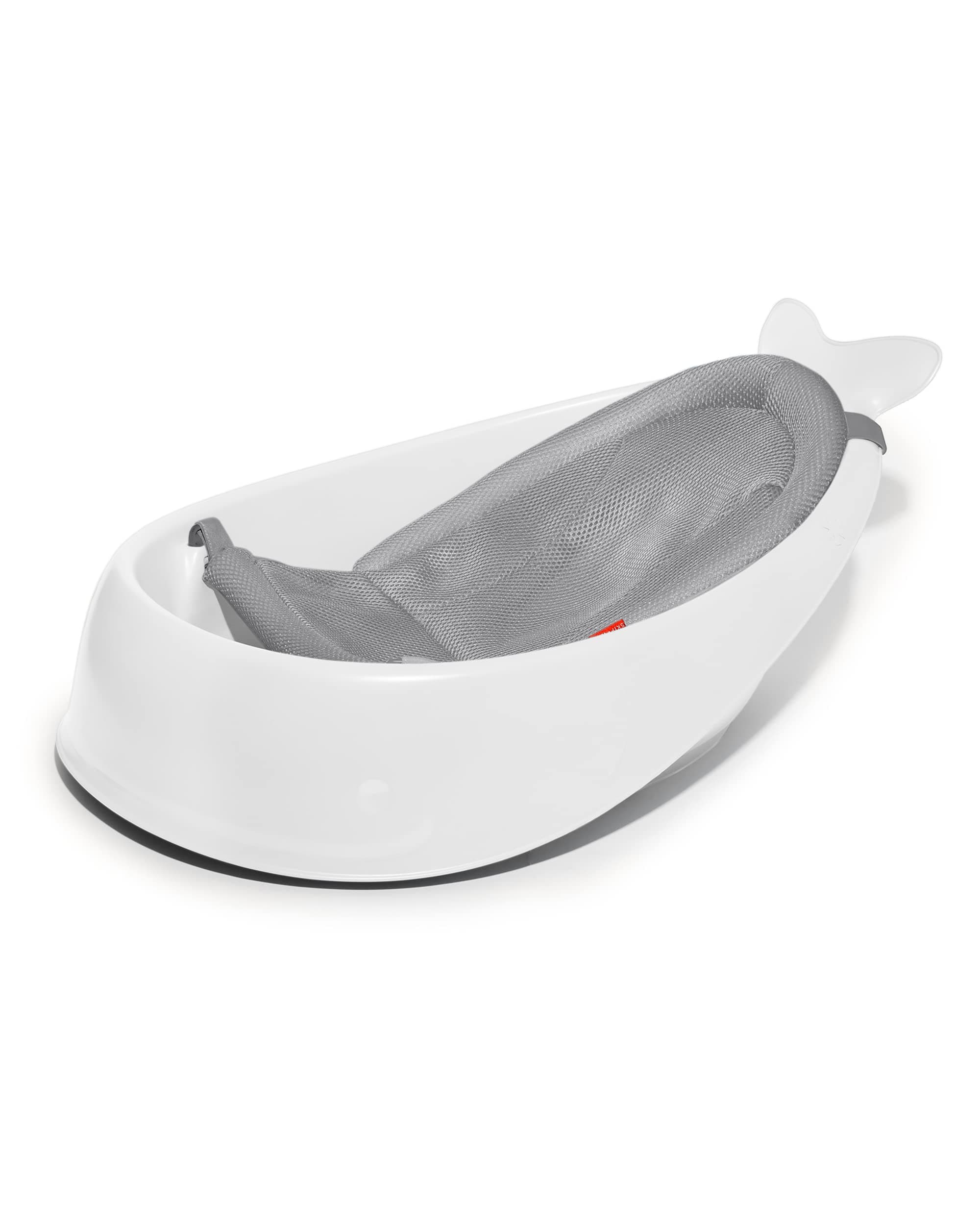 Skip Hop Bath Tub - Moby Smart Sling 3-Stage Tub, PVC-Free, Phthalate-Free, Non Slip Bath Tub for New Born with Drain Plug (Birth to 11Kg, White Color) (9P466810)