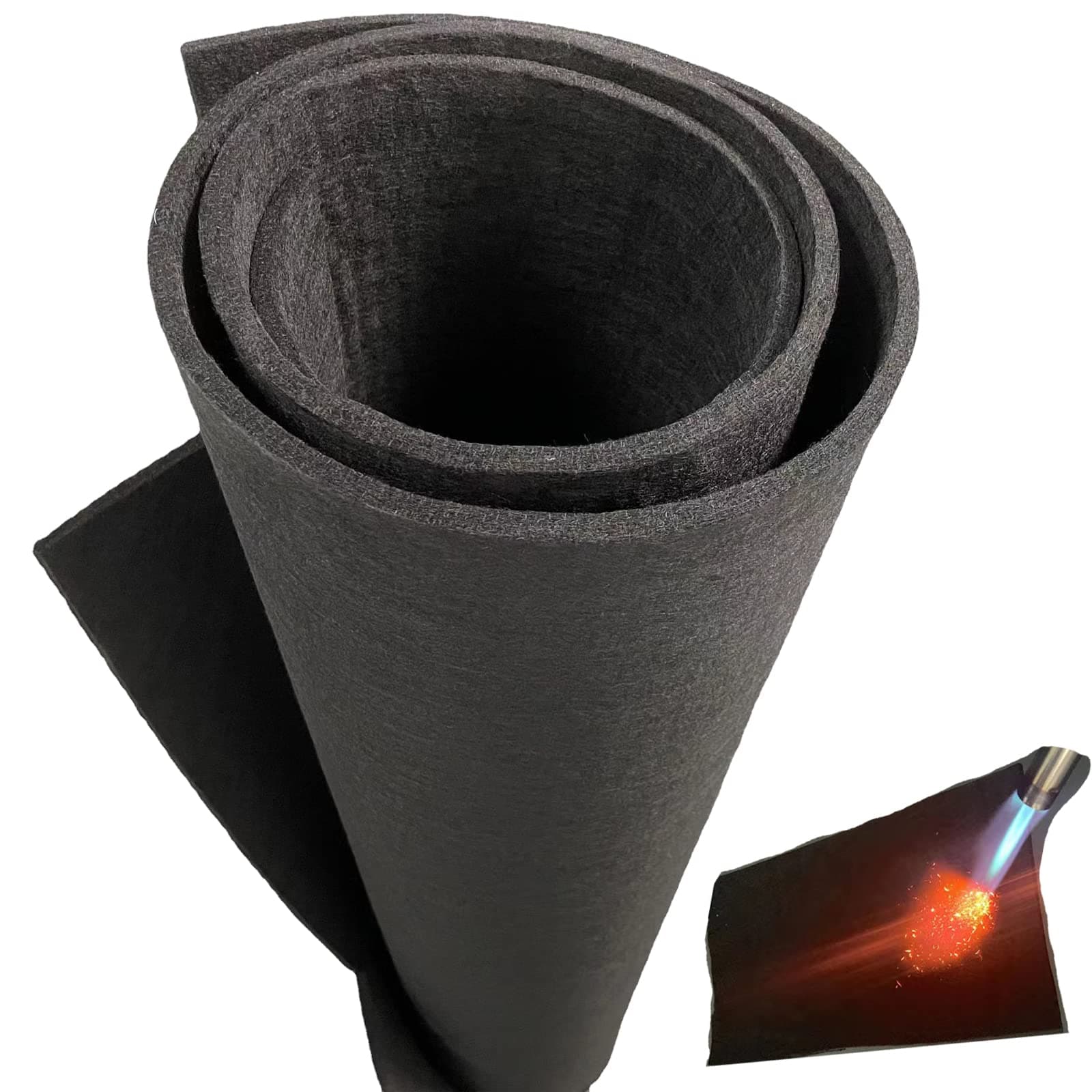 Carbon Felt Wick, Graphite Carbon Felt 5mm High Pure High Temp Carbon Felt Welding Blanket 11.8"X 48.5"for Welding High Temperature Protection