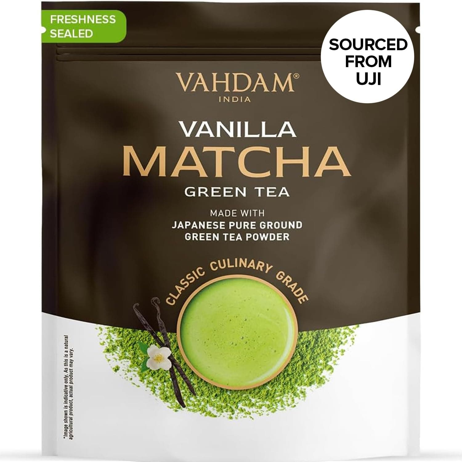 Japanese Vanilla Matcha Green Tea Powder (100g) Sourced from Japan | Premium Matcha Powder With Pure Vanilla | Brew Delicious Matcha Latte