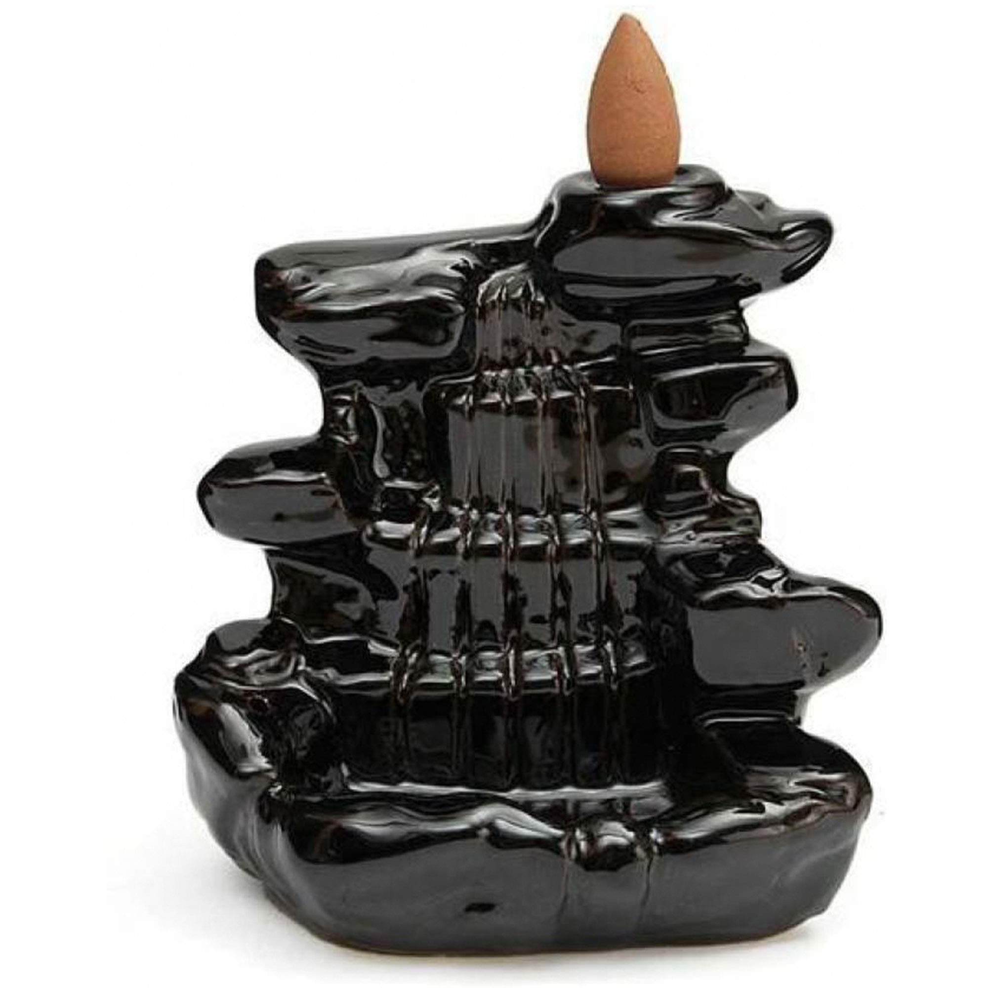 Kunti Craft Meditating Lord Shiva Smoke Fountain Smoke Backflow Burner with 10 Backflow Incense Cones