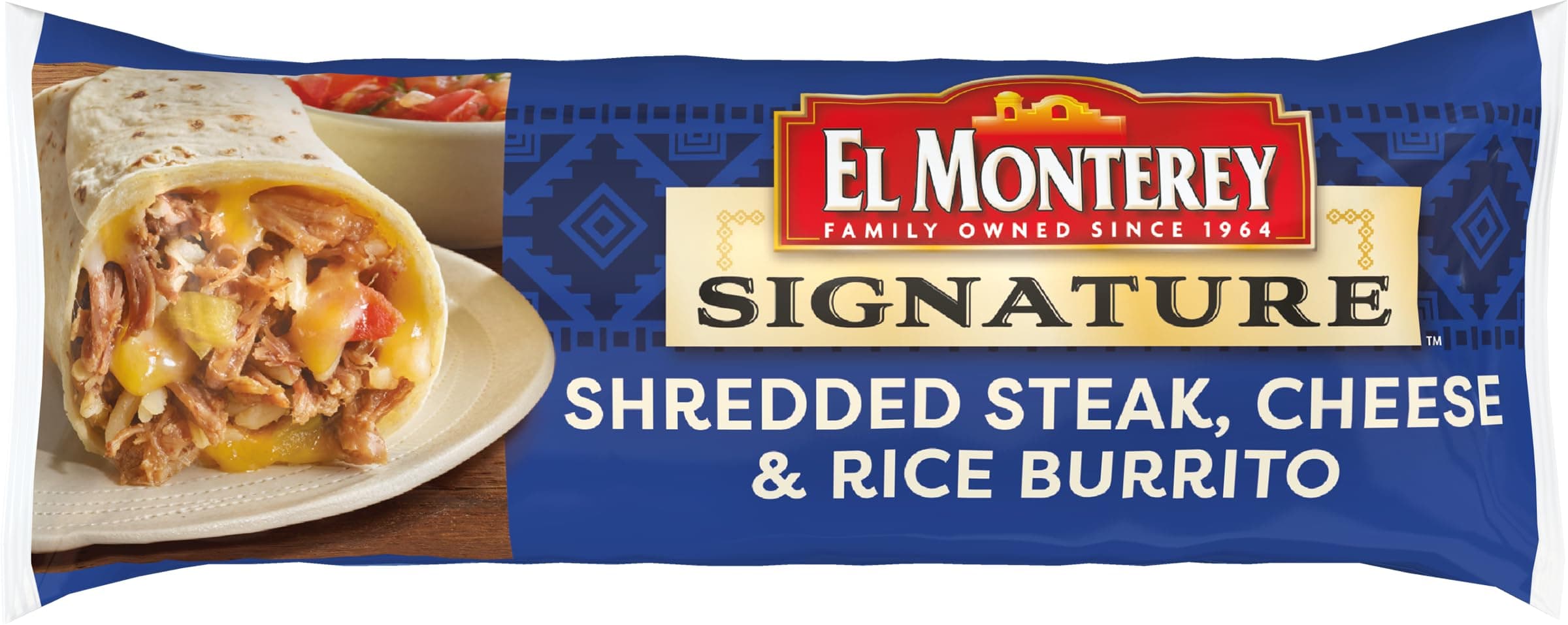 El Monterey Signature Shredded Steak & 3 Cheese Burrito, 5 Ounce (frozen)