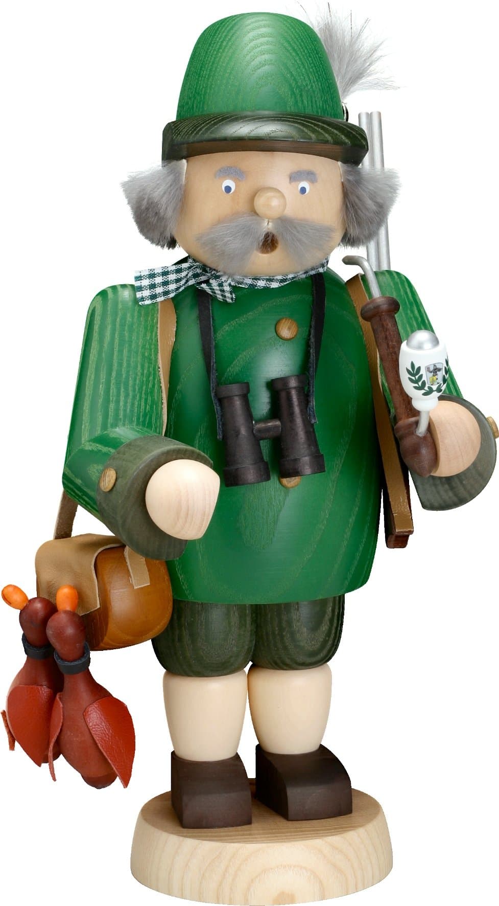 Rudolphs Schatzkiste Smoker Figures Incense Man Original Seiffen Hunter largely 30cm ore Mountains New