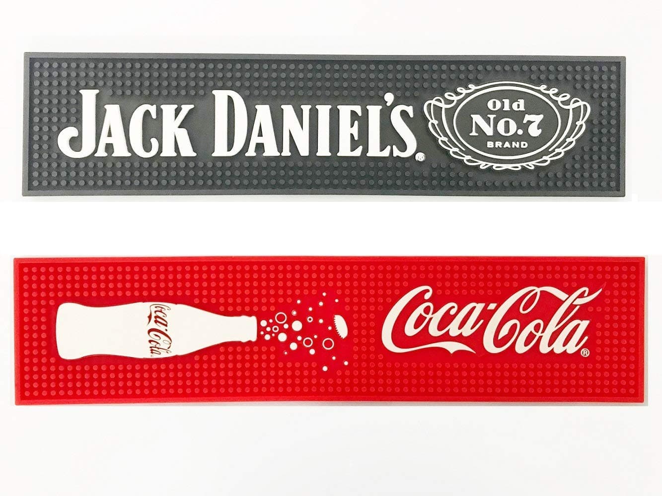 Rudra Exports Non-Slip Drink Cocktail Mixing Service PVC Rubber Drip Spill Bar mat & Runners | Professional Bartender's Essential for Industrial and Home Kitchen Counters | (2 Pc)