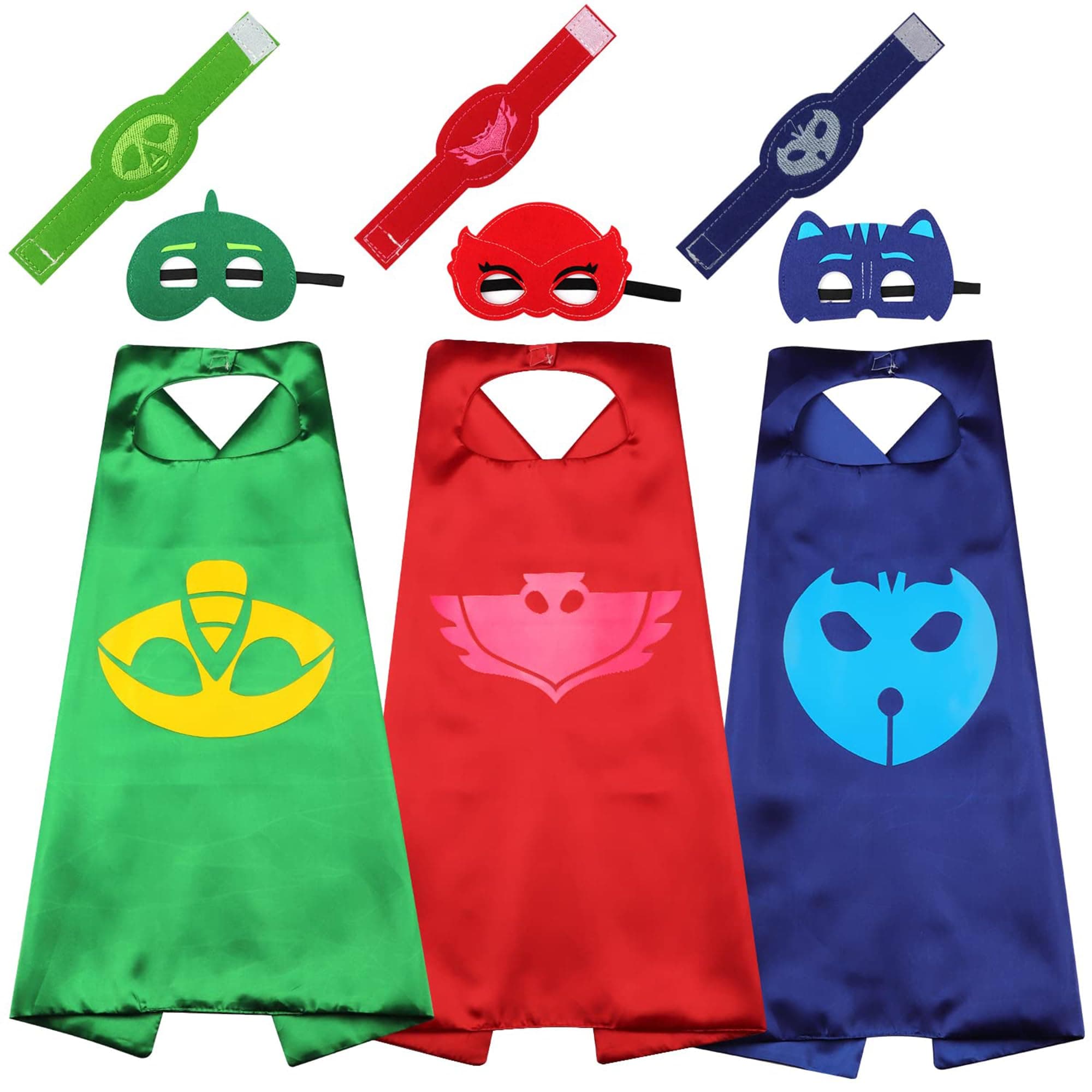 Superhero Costume and Dress Up for Kids - Satin Cape and Felt Mask for Boys