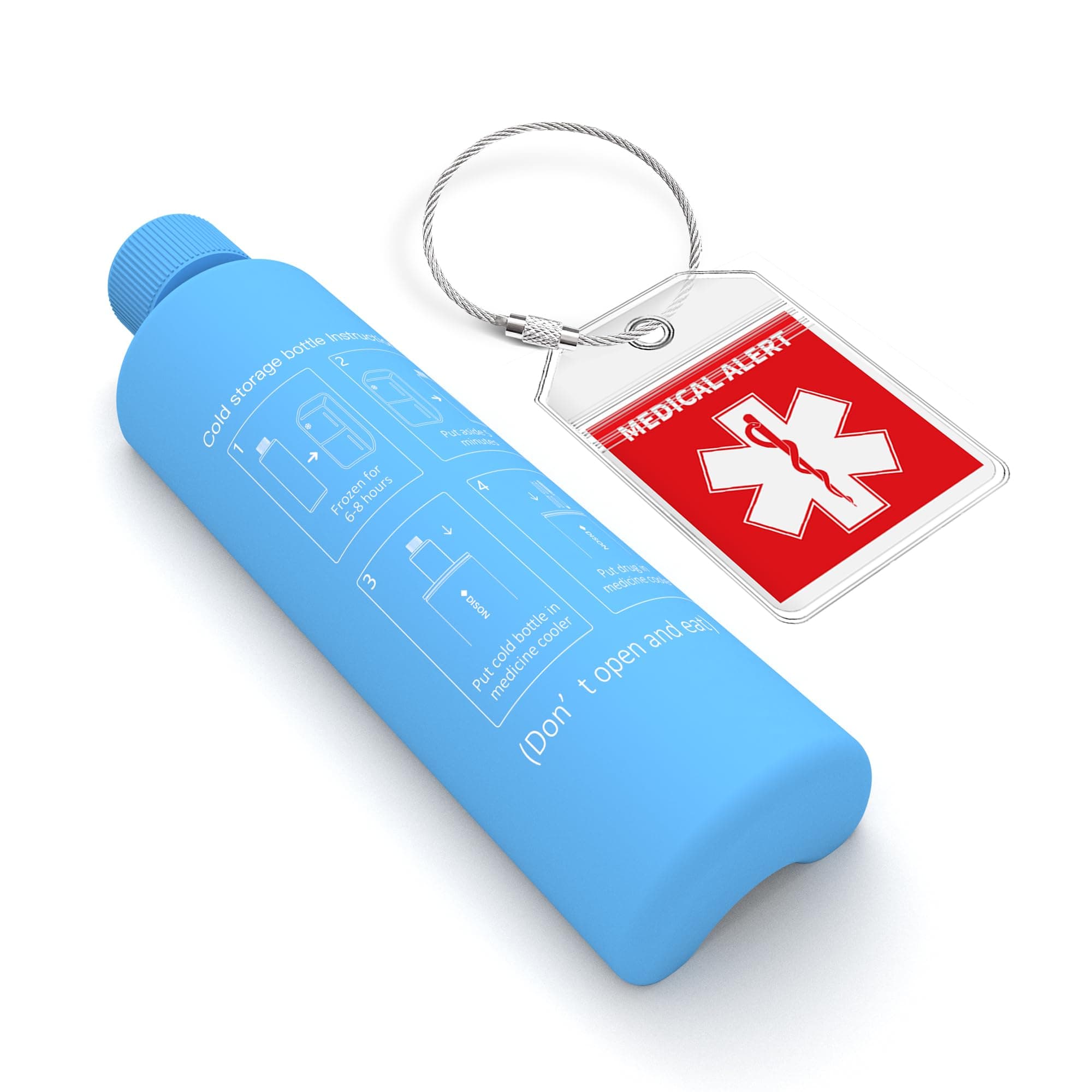 Ice Pack Bottle Kit Replacement for DISONCARE 60H 3Pens Medicine Insulin Cooler Travel Case