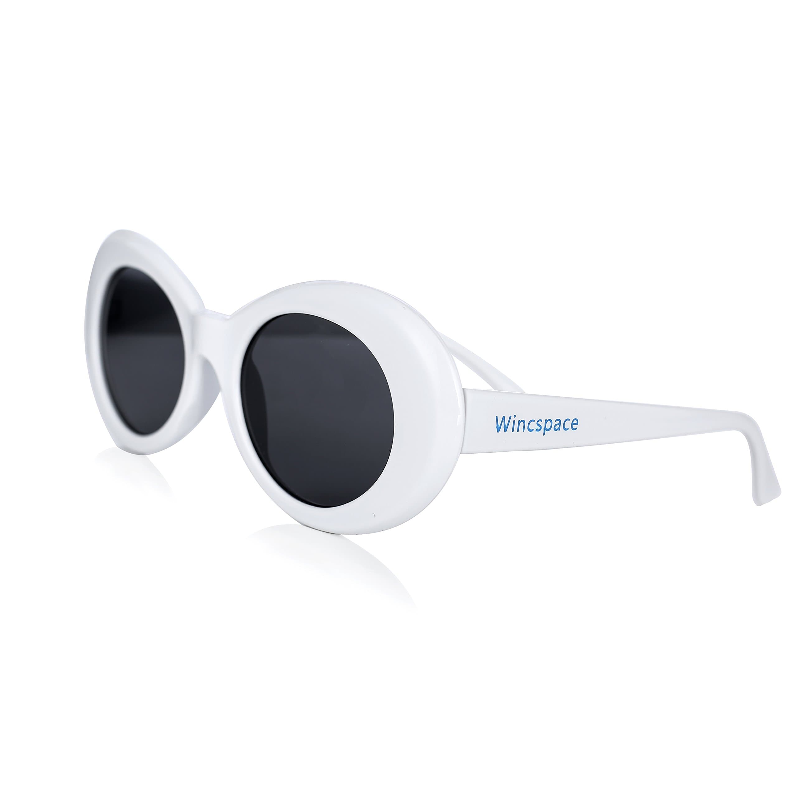 Clout Goggles Set White Oval Retro Sunglasses Mod Round