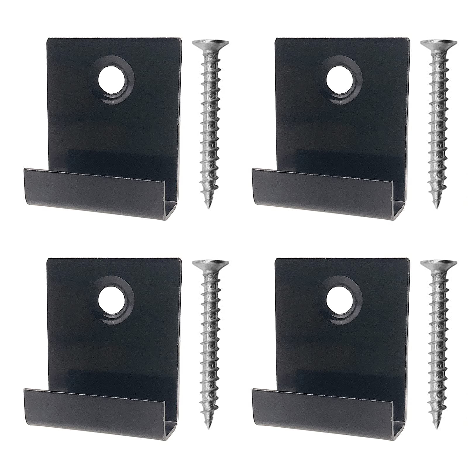 30Pcs Composite Decking Clips, Hidden Starter Fastener Board Clip with Self-Tapping Screw Stainless Steel DIY Hardware (Black)