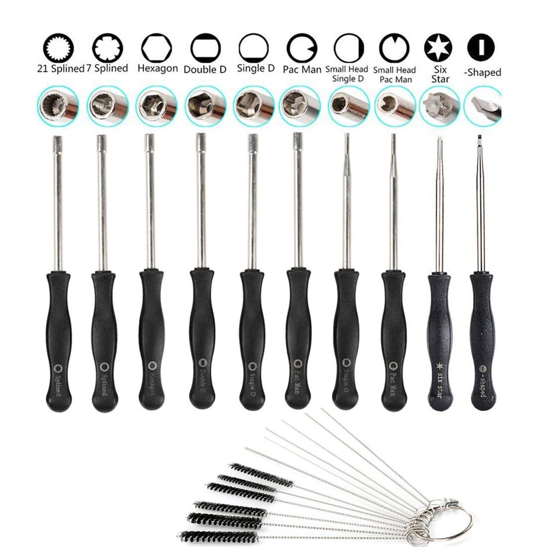 SUNREEK LSD-10P 10 Pack Carburetor Adjustment Tool with Carburetor Cleaning Brush Needle for Common 2 Cycle Small Engine ECHO STIHL Poulan Husqvarna MTD Ryobi Homelite Trimmer Weed Eater Chainsaw