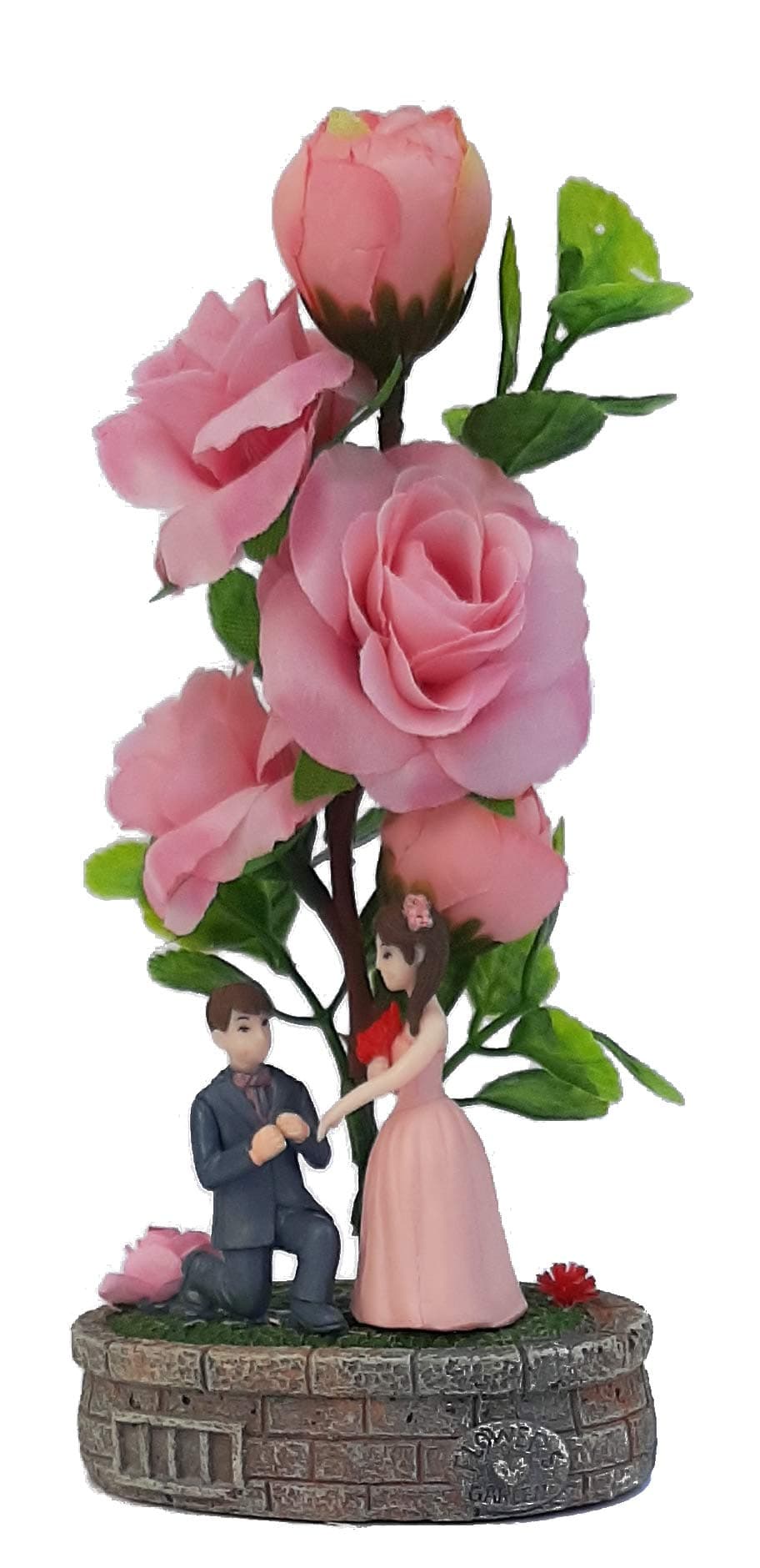 Urvi Creations Plastic Flower Couple Showpiece, 12", Multicolour