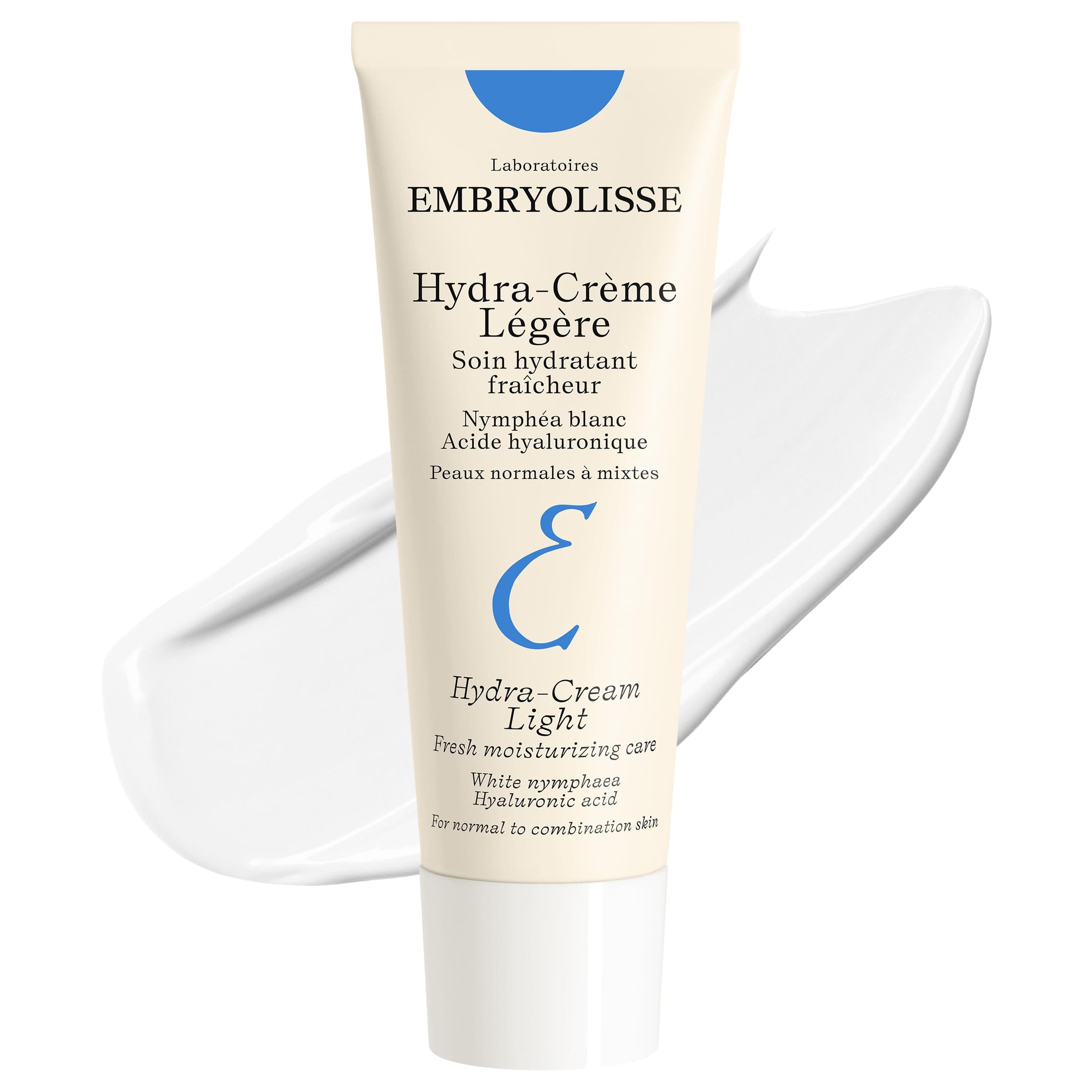 Embryolisse Hydra-Cream Light with White Nymphaea and Hyaluronic Acid - Lightweight Active Hydration Face Cream for Skin Radiance & Moisture, Brighten Skin Defence Daily Moisturiser - 40 ml