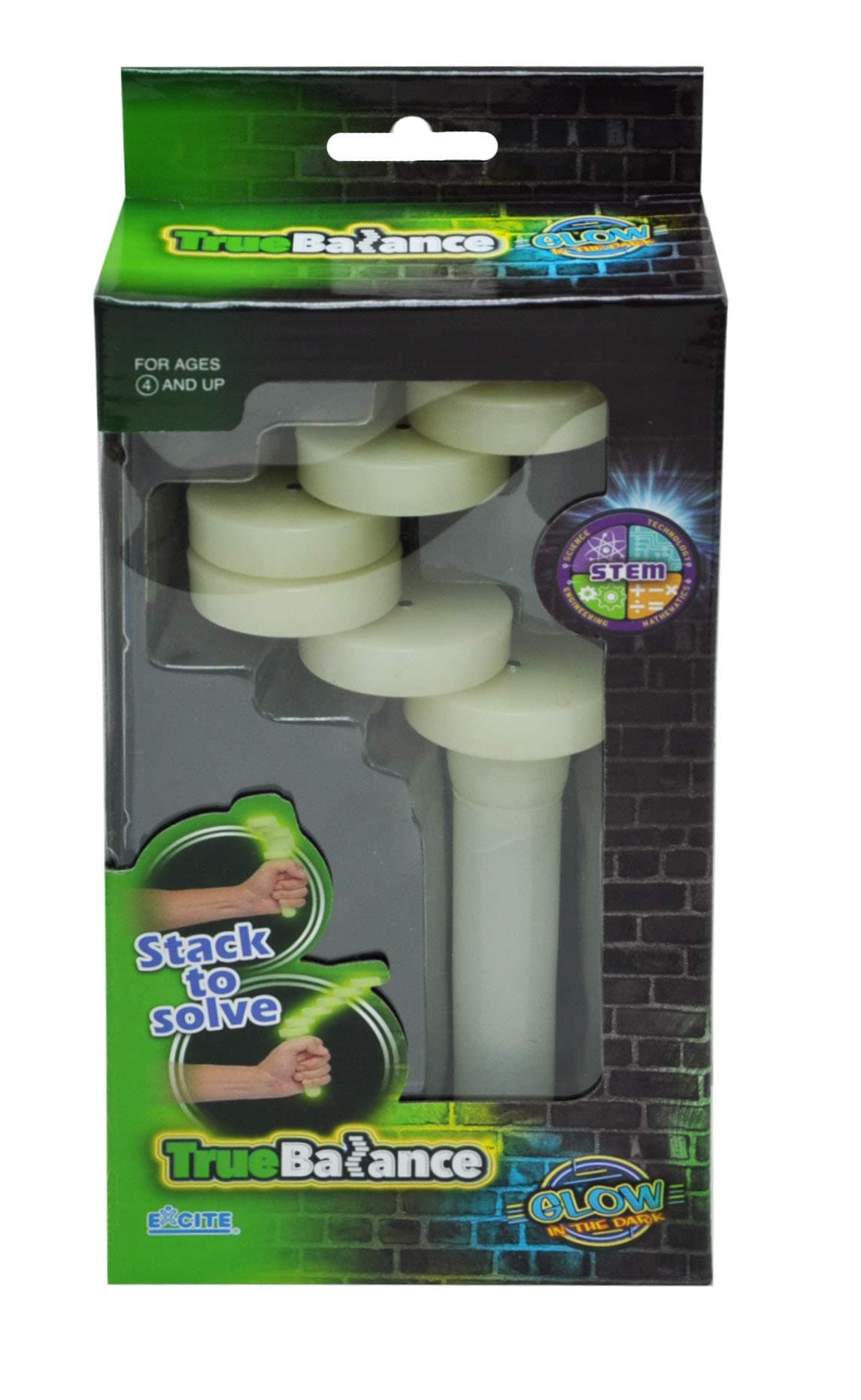 TrueBalance Coordination Game | Handheld Balance Toy for Adults and Kids | Improves Fine Motor Skills (Glow in The Dark)