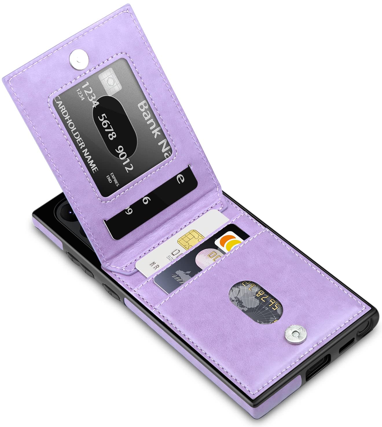 LakiBeibiCompatible with Samsung Galaxy S22 Ultra Case,Dual Layer Lightweight Premium Leather Wallet Case with Card Holders Flip Case Protective Case for Samsung Galaxy S22 Ultra 5G(2022),Purple