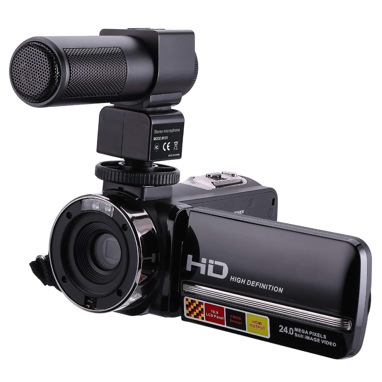 Camera Camcorders,CamKing HDV-301M 1080P 16X Digital Zoom 3 Inch Touch Screen LCD Video Camcorder with External Microphone