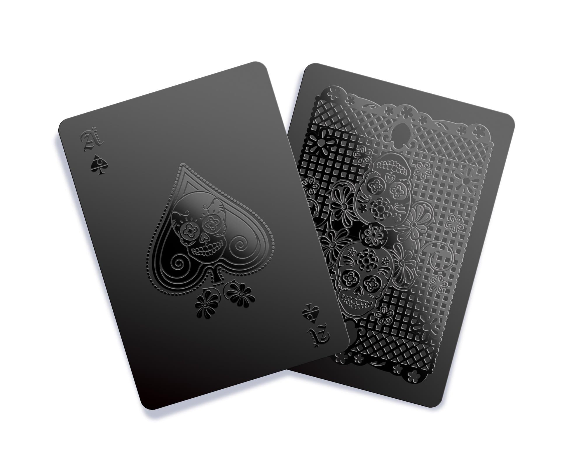 Gent Supply Black Waterproof Plastic Playing Cards - Day of The Dead
