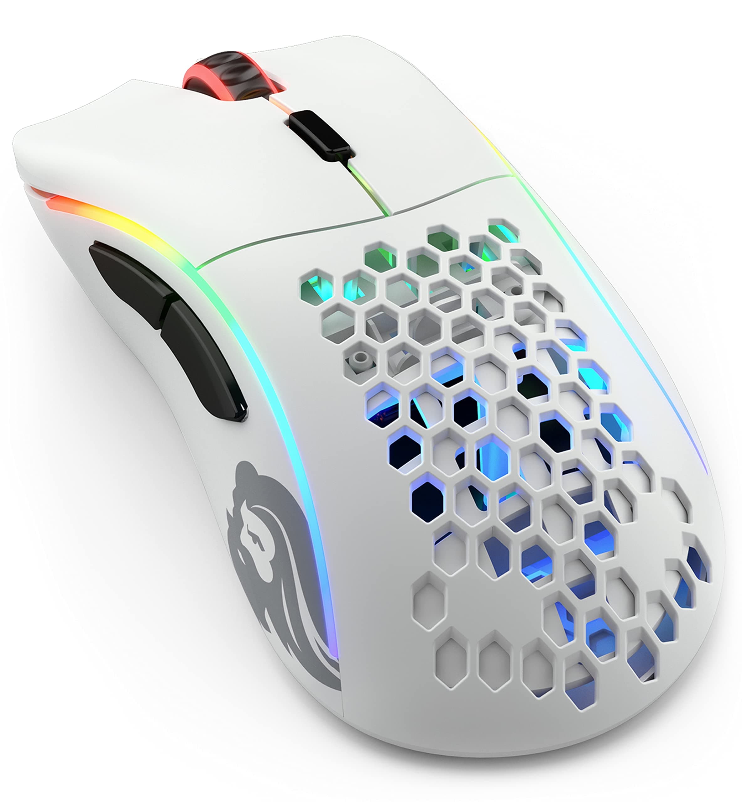 Glorious Gaming Mouse - Model D - RGB Gaming Mouse - 69g Lightweight Wireless Mouse - Ergonomic Mouse - Honeycomb Mouse - White Wireless Gaming Mouse (Matte White)