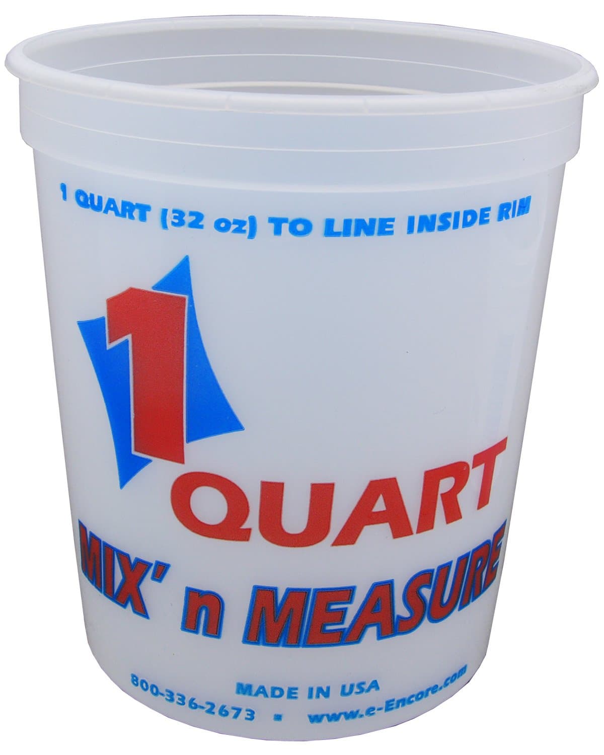 ENCORE PLASTICS 41032 Mix-N-Measure Disposable Paint Container, 1 Qt, Plastic, Multicolor, 1 Quart