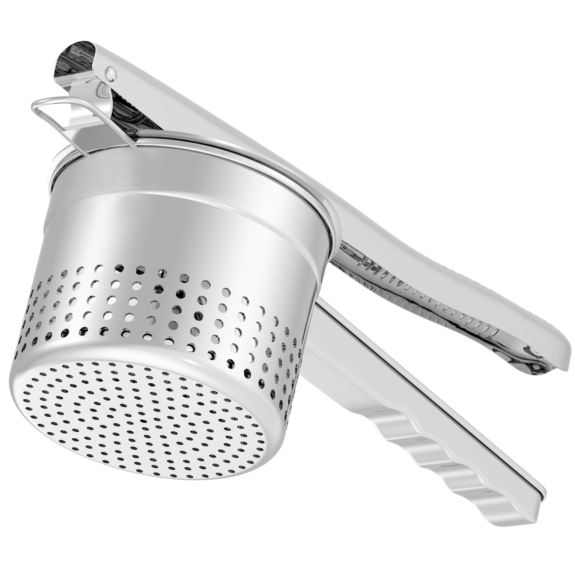 Large Stainless Steel Potato Ricer, Press and Mash Gadget for Mashed Potatoes, Potato Masher and Ricer Kitchen Tool with Ergonomic Handle