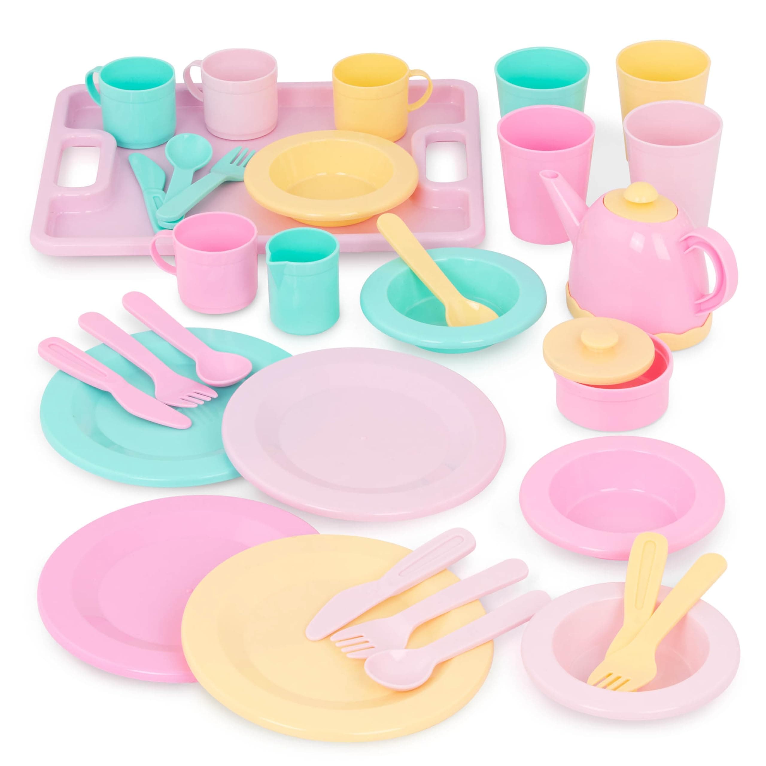 Dish Set – Plates, Cups, And Tea Party Toys – Play Kitchen For Toddlers – Pretend Play – Ages 3 Years Old & Up – Dishes Wishes Dinnerware