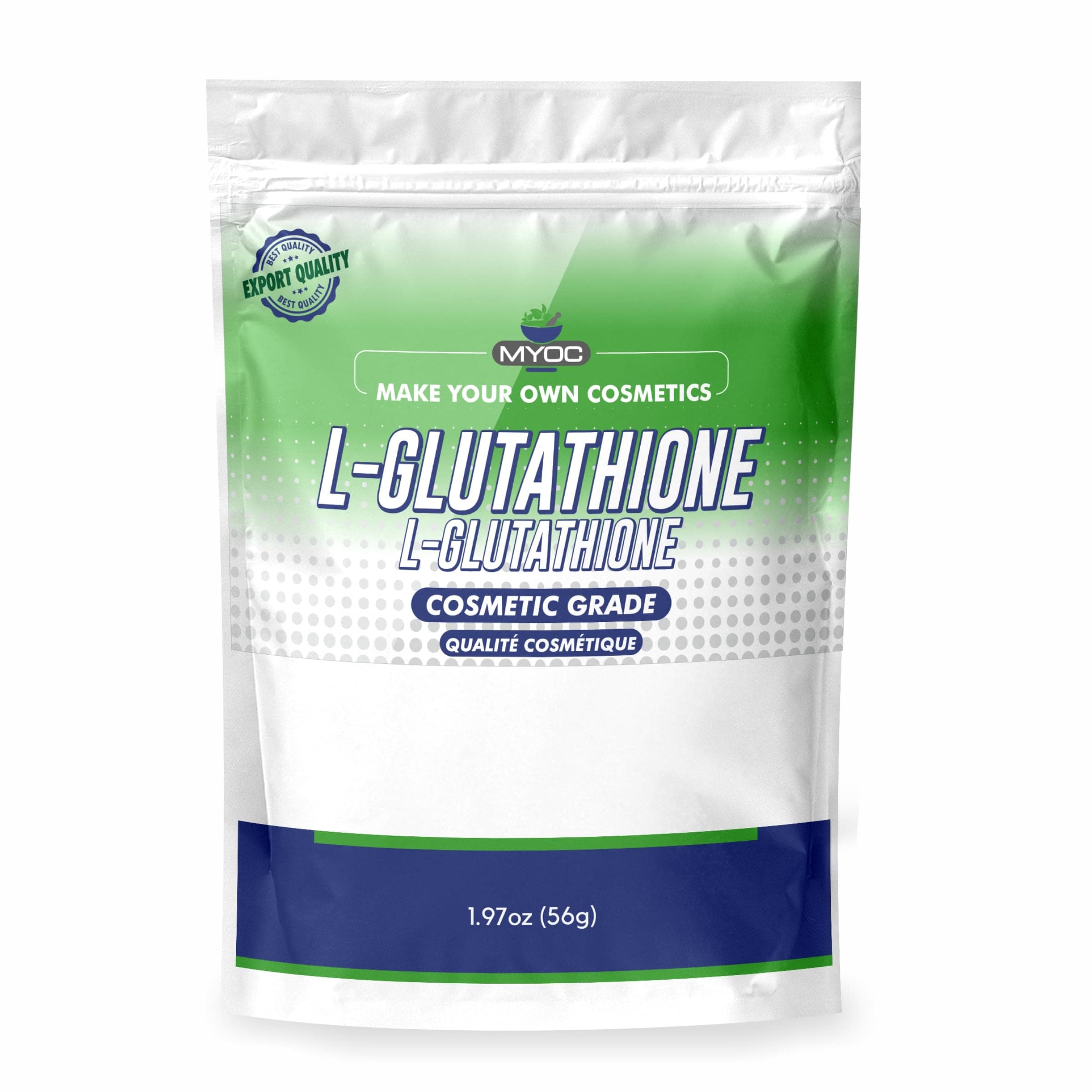 Myoc L-Glutathione Powder –1.97oz, L-Glutathione Powder, L Glutathione Powder for Skin Whitening, L Glutathione Powder Pure, DIY Cosmetic Grade L-Glutathione Powder, Non-GMO, Paraben & Sulfate Free